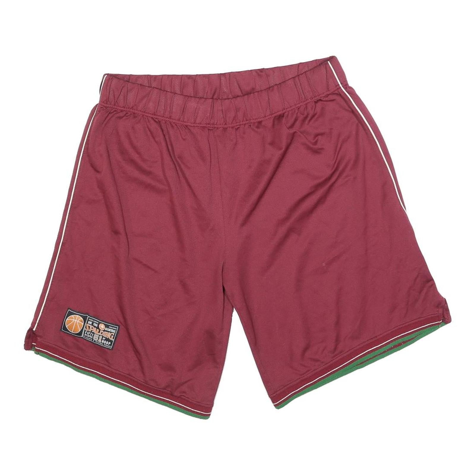 SPALDING Mens Shorts Maroon XL W34 Casual Basketball Sportswear Refurbished - N/A refurbished available on Cerqular