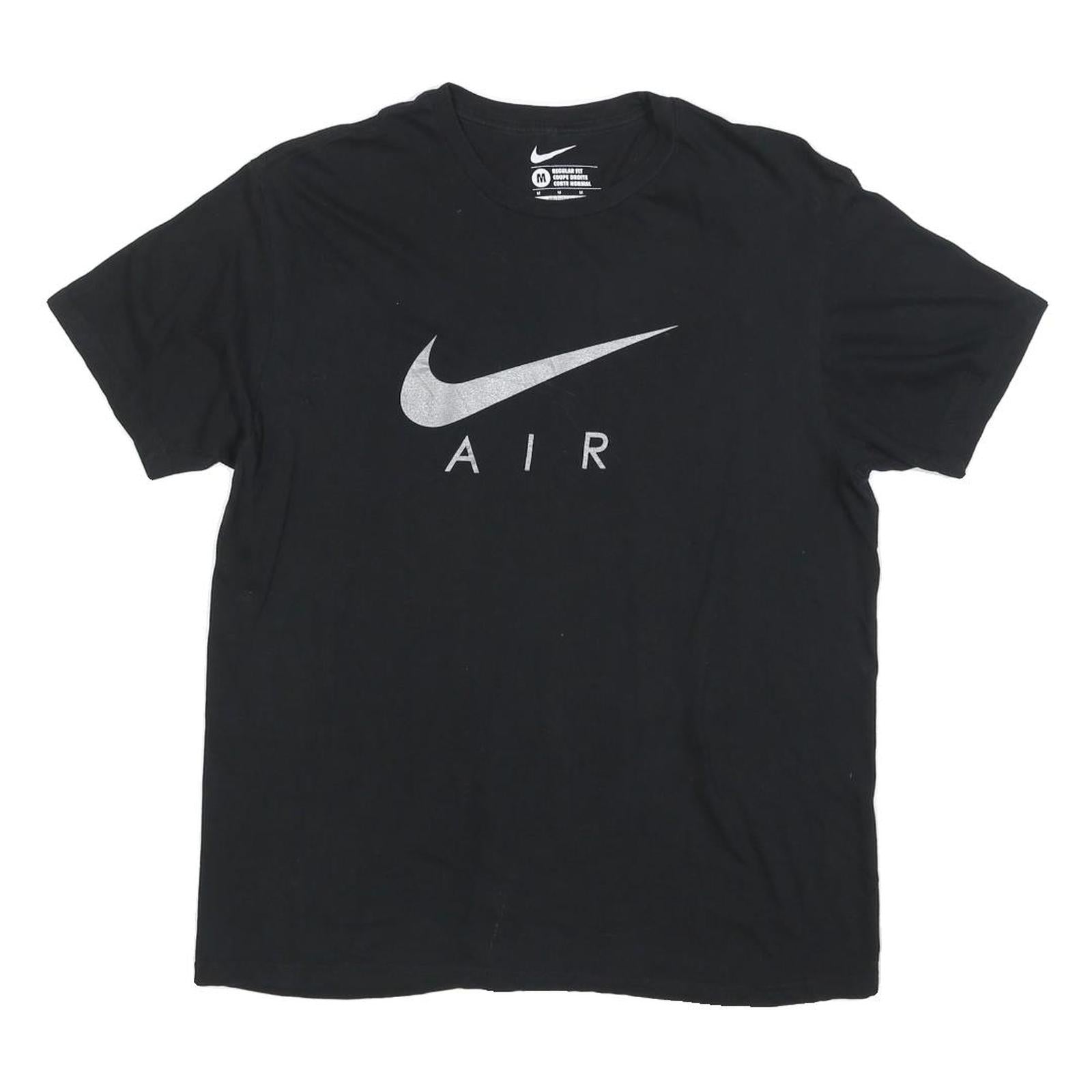 NIKE Mens Black & Silver Modern T-Shirt M Short Sleeve Crew Neck Logo Print Refurbished - N/A refurbished available on Cerqular