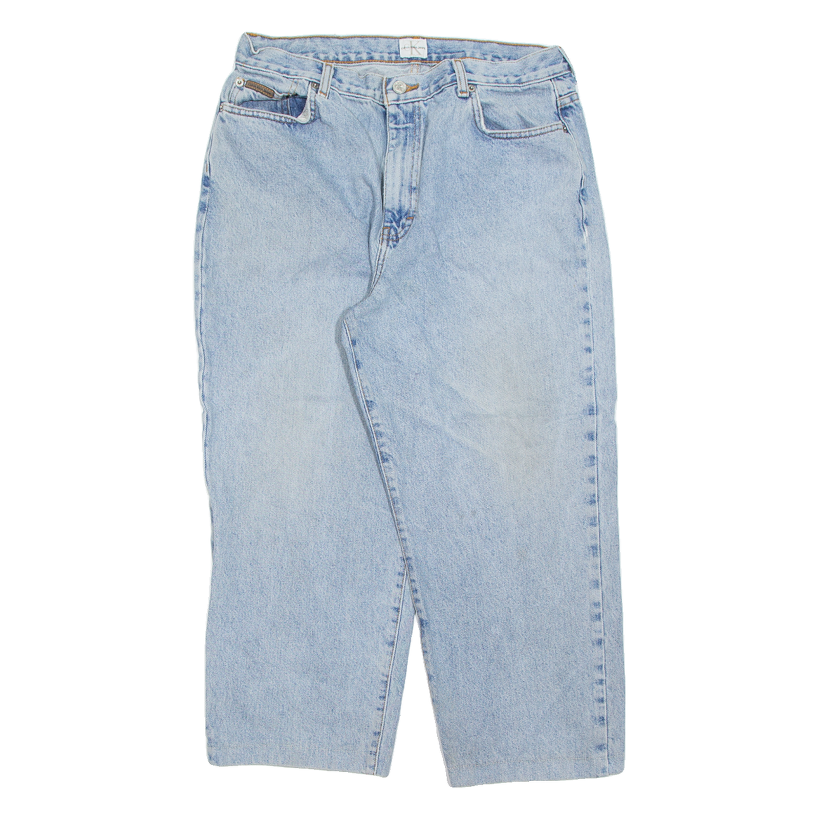 CALVIN KLEIN JEANS Petite Womens Jeans Blue Regular Straight Stone Wash W32 L24 Refurbished - N/A refurbished available on Cerqular