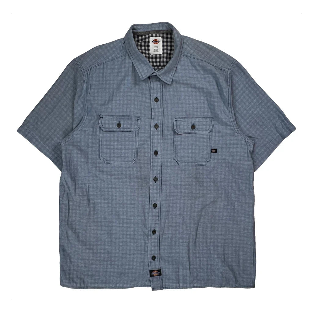 Buy Dickies Checked Short Sleeve Shirt - 2XL Blue Cotton Refurbished - $26.79 Dickies Checked Short Sleeve Shirt - 2XL Blue Cotton Refurbished - Thrifted (note: this is a term often used to describe second- refurbished available on Cerqular