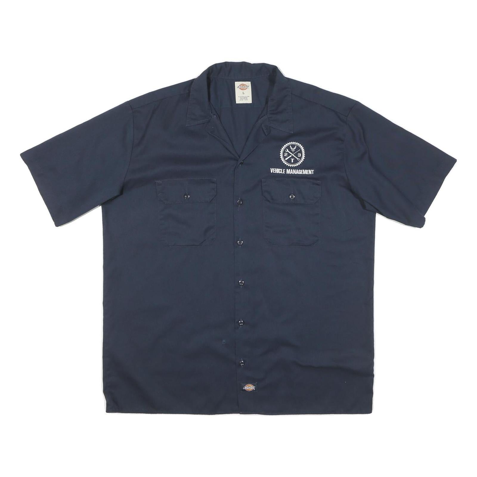 DICKIES Mens Navy Blue L Vehicle Management Cotton Blend Work Shirt Refurbished - N/A refurbished available on Cerqular
