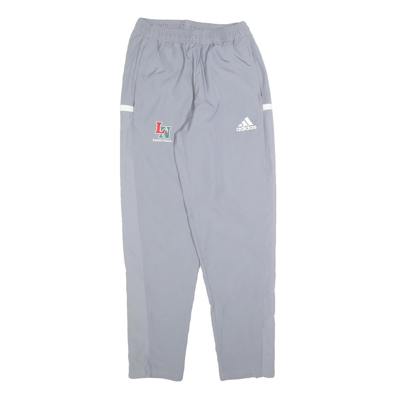 ADIDAS Mens Joggers Grey & White Regular Tapered S W24 L30 Basketball Logo Refurbished - N/A refurbished available on Cerqular