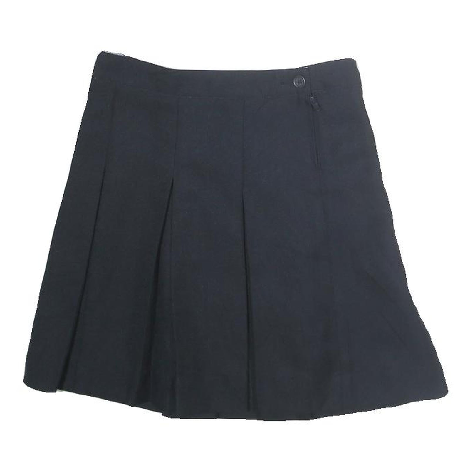 TOMMY HILFIGER Womens Black Pleated Mini Cotton Skirt XS Signature Style Refurbished - N/A refurbished available on Cerqular