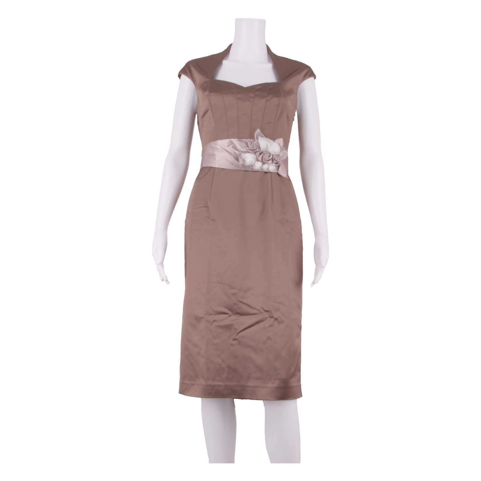 COAST Occasion Wear Womens Sheath Dress Brown Short Sleeve Midi UK 8 Refurbished - N/A refurbished available on Cerqular