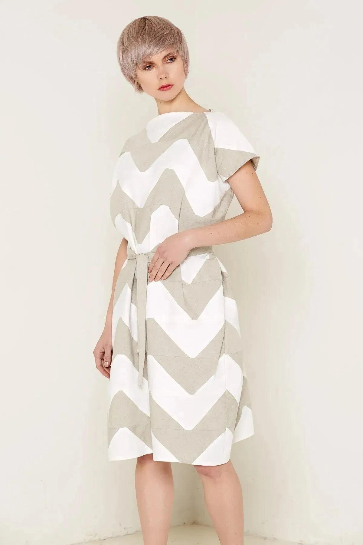 Venus Dress (White and Beige) | size: one size Refurbished - N/A refurbished available on Cerqular