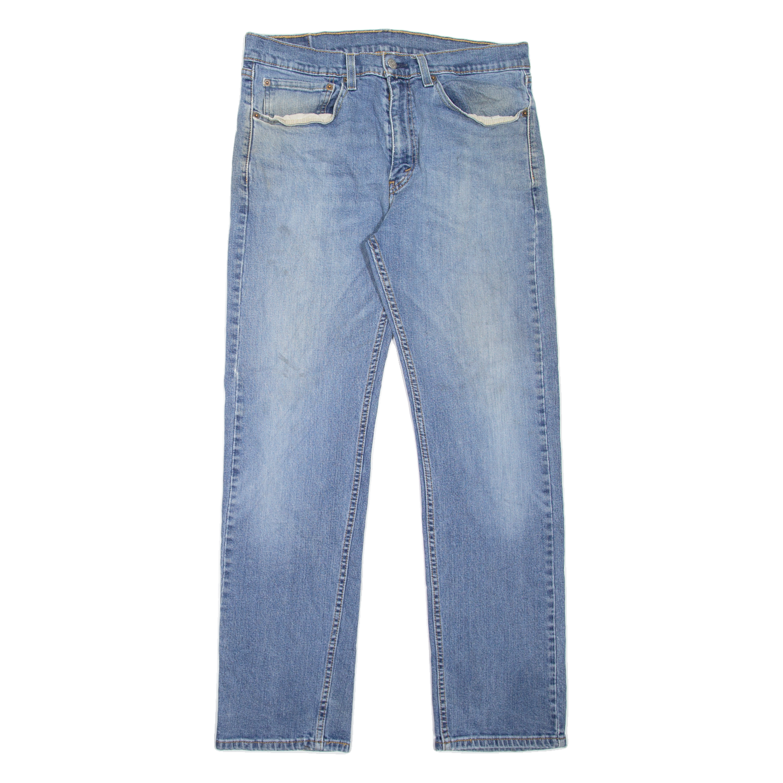 LEVI'S 505 Jeans Mens Blue Regular Straight Stone Wash W34 L32 Refurbished - N/A refurbished available on Cerqular