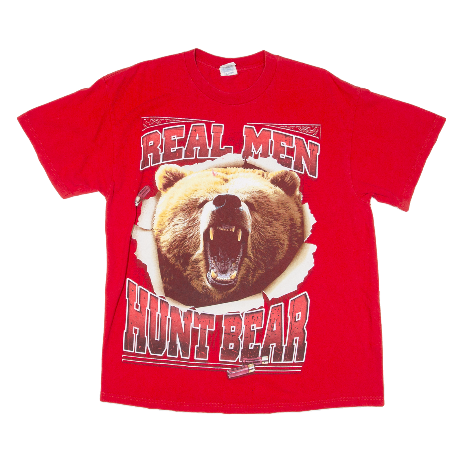 Real Men Hunt Bears Mens T-Shirt Red L Refurbished - N/A refurbished available on Cerqular
