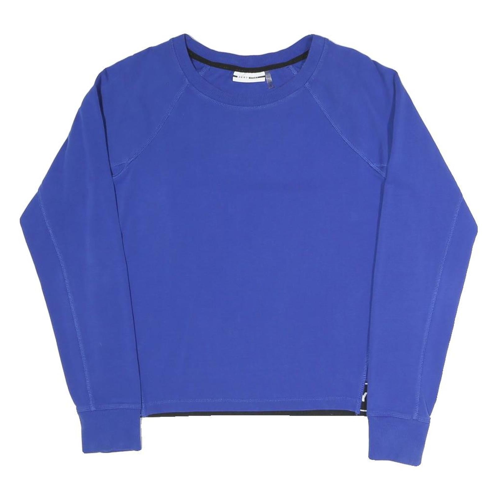 DKNY Womens Blue Crew Neck S Sport Logo Band Sweatshirt Cotton Blend Refurbished - N/A refurbished available on Cerqular
