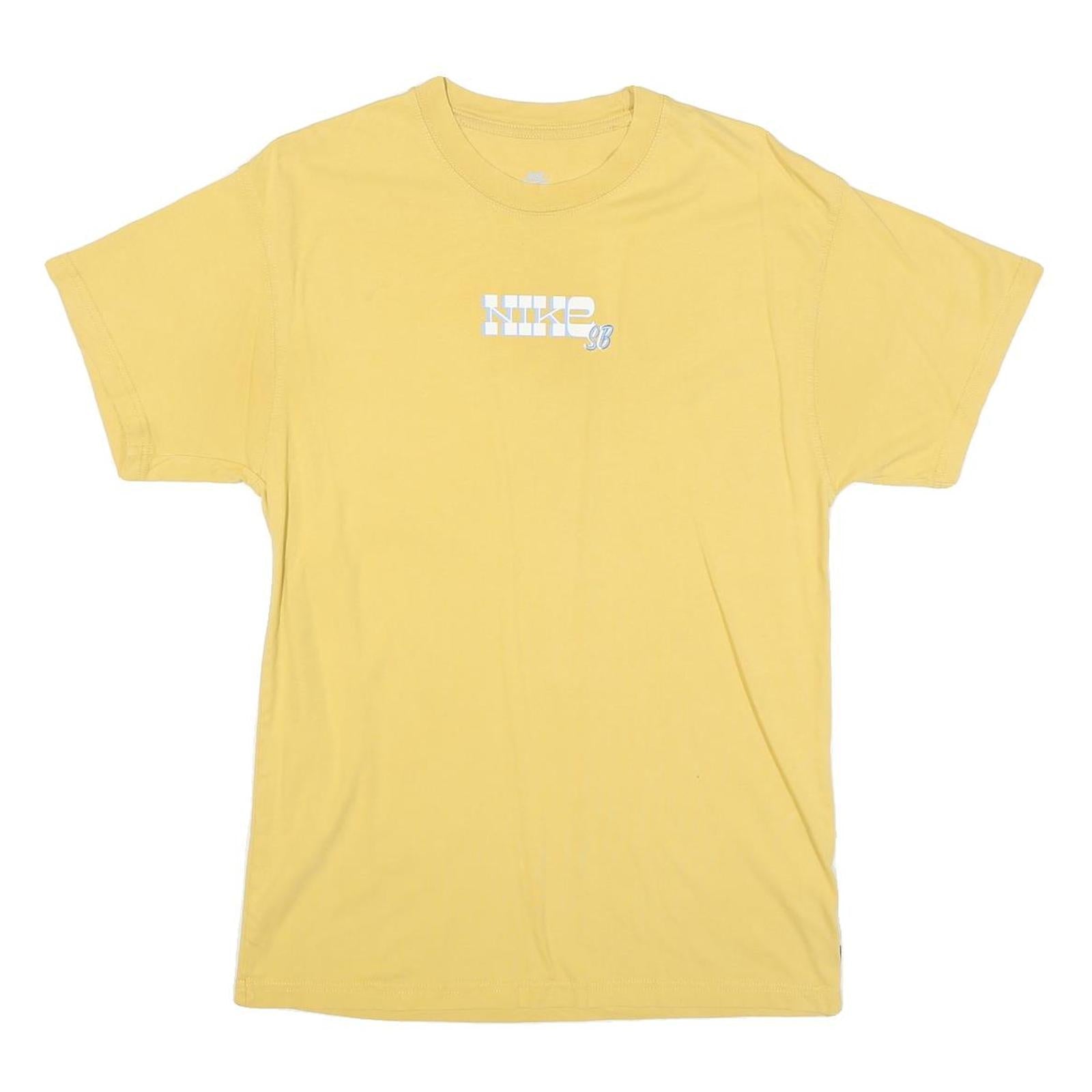 NIKE Mens Yellow Graphic T-Shirt L Short Sleeve Crew Neck Cotton Blend Casual Refurbished - N/A refurbished available on Cerqular