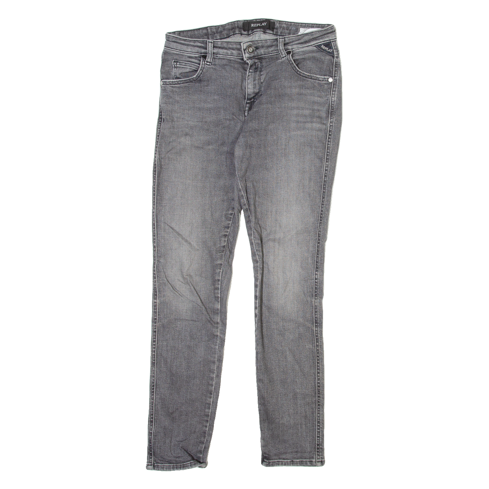 REPLAY Katewin Mens Jeans Grey Regular Skinny W27 L28 Refurbished - N/A refurbished available on Cerqular