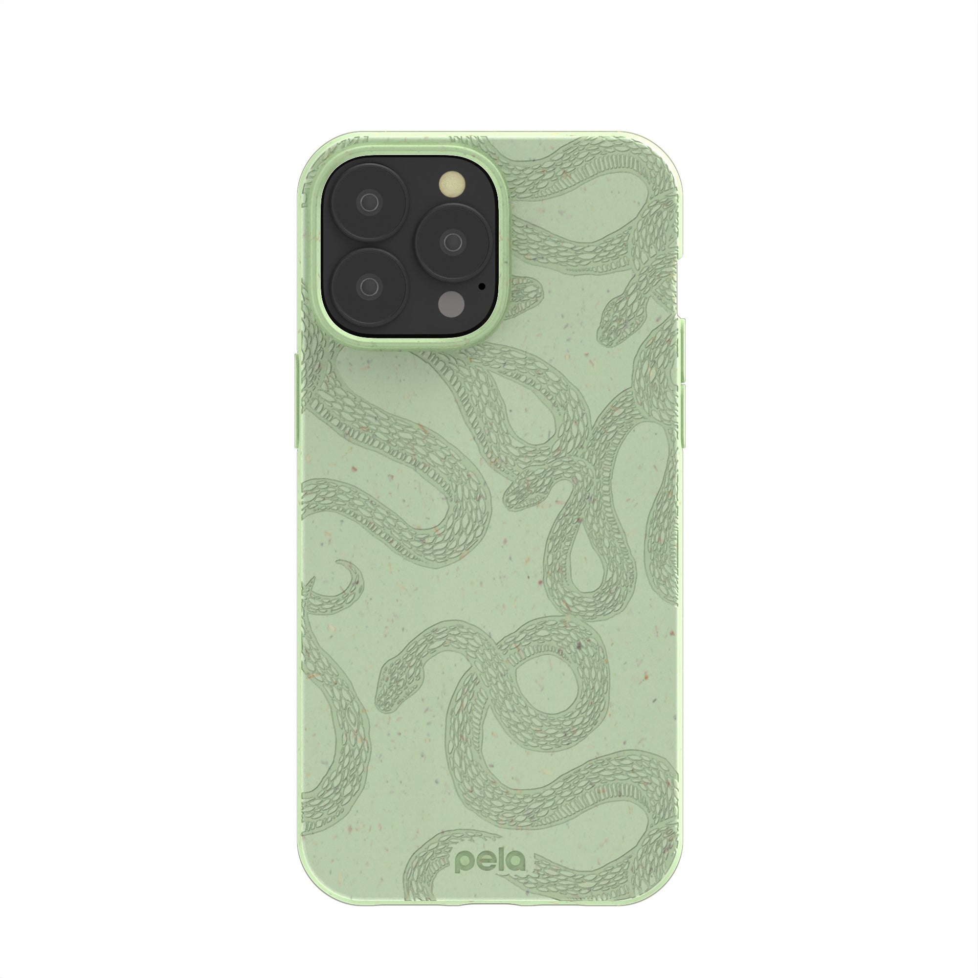 Sage Green Snaky iPhone 13 Pro Max Case Refurbished - Pela Case refurbished available on Cerqular