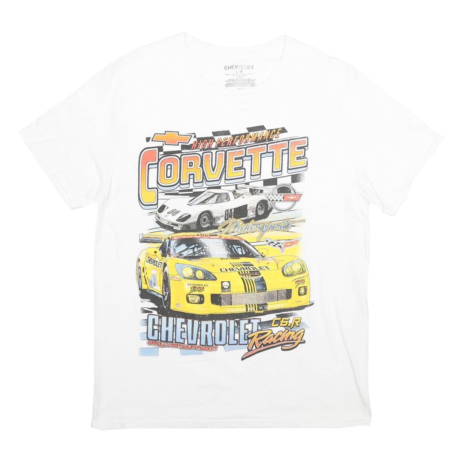 Buy CHEMISTRY Mens White Corvette Graphic T-Shirt L Short Sleeve Crew Neck Racing Refurbished - $19.49 CHEMISTRY Mens White Corvette Graphic T-Shirt L Short Sleeve Crew Neck Racing Refurbished - N/A refurbished available on Cerqular