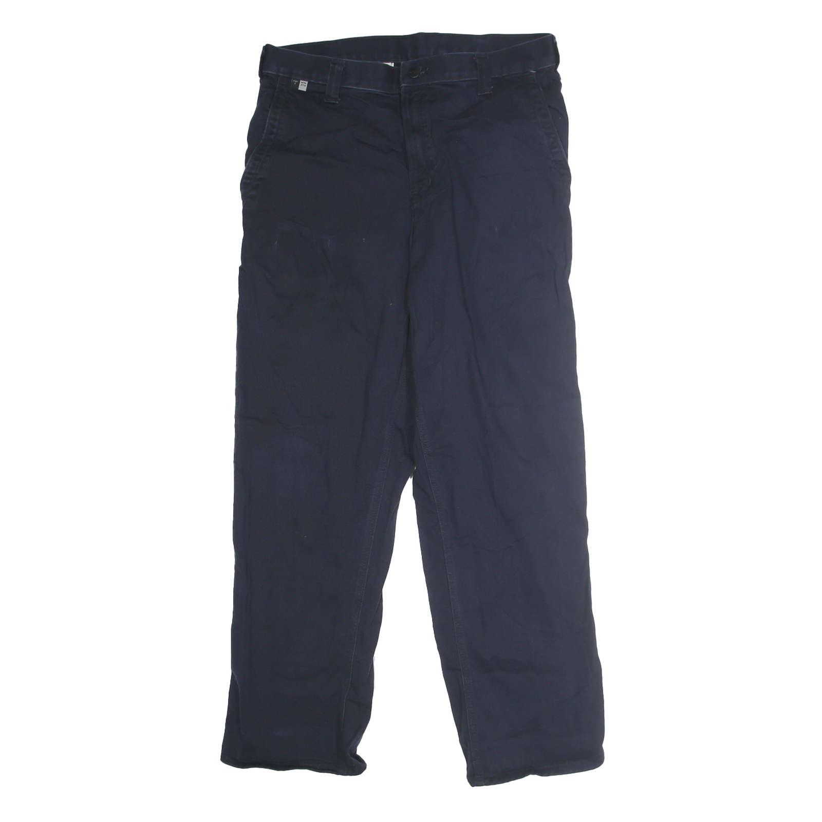 CARHARTT Mens Navy Blue Regular Fit Straight Leg Trousers W32 L30 Workwear Refurbished - N/A refurbished available on Cerqular