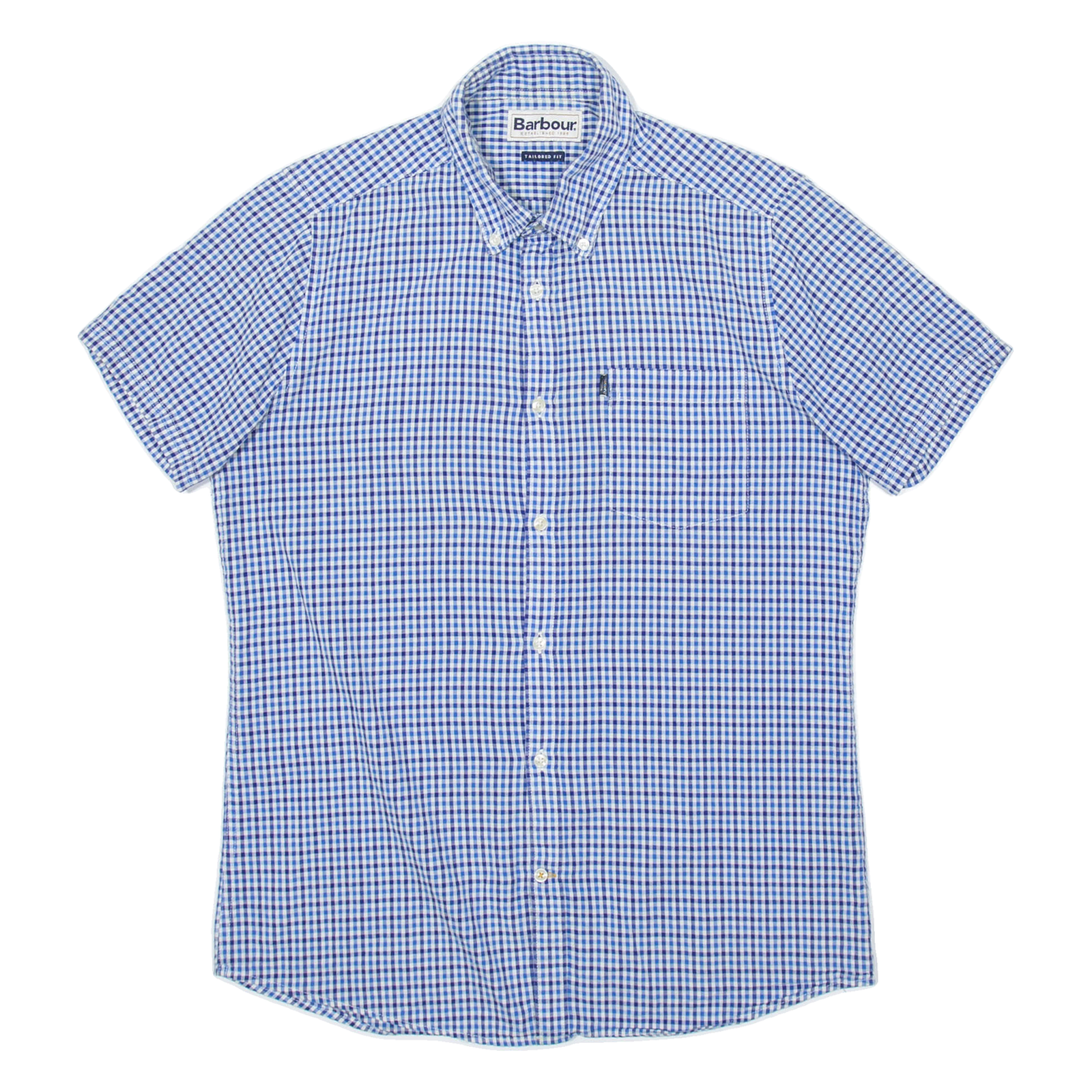 BARBOUR Mens Shirt Blue Gingham S Refurbished - N/A refurbished available on Cerqular