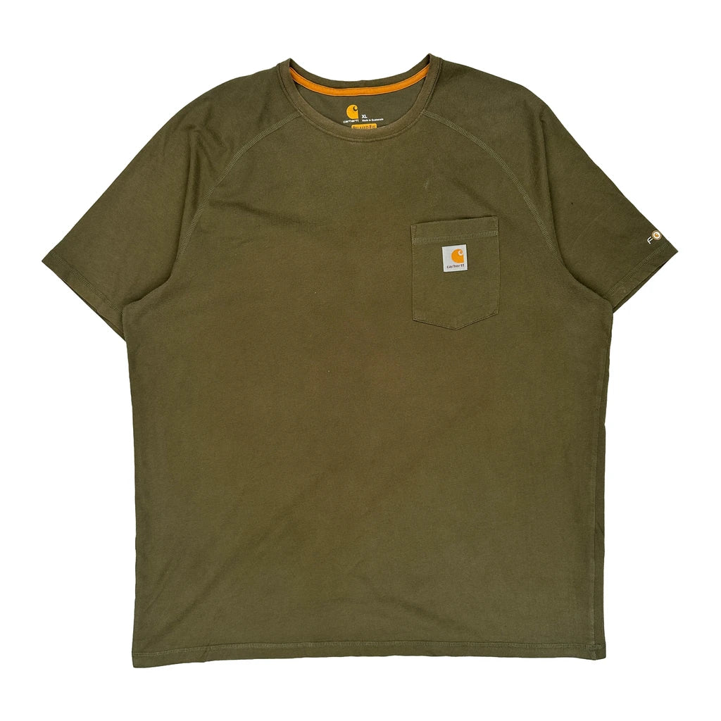 Buy Carhartt T-Shirt - XL Green Cotton Refurbished - $29.47 Carhartt T-Shirt - XL Green Cotton Refurbished - Thrifted (note: this is a term often used to describe second- refurbished available on Cerqular