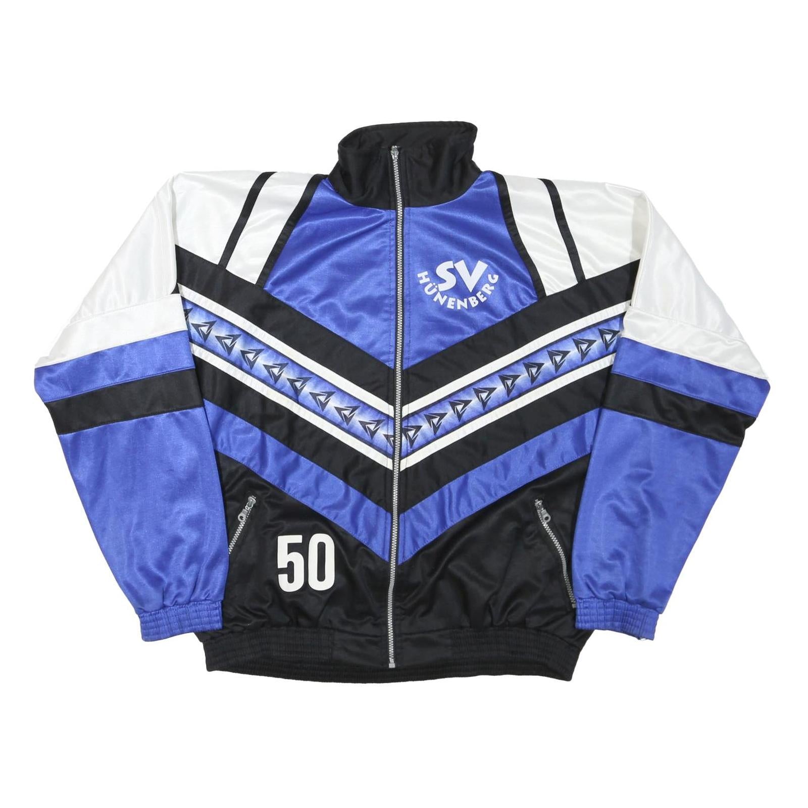 TRO Mens Blue & Black White Zip Jacket L Polyester Retro Sports Casual Refurbished - N/A refurbished available on Cerqular