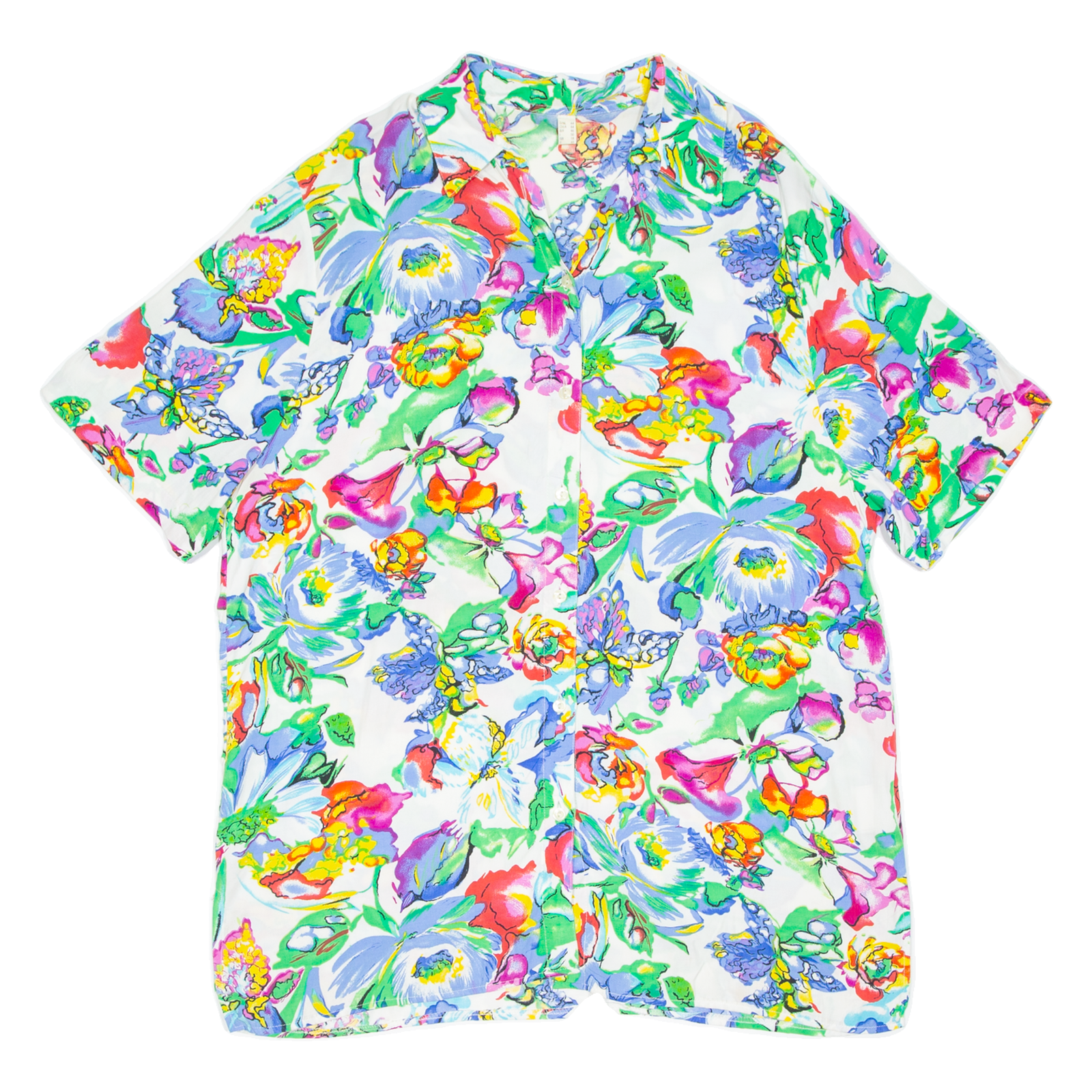 Womens Printed Blouse Blue V-Neck Floral UK 18 Refurbished - N/A refurbished available on Cerqular
