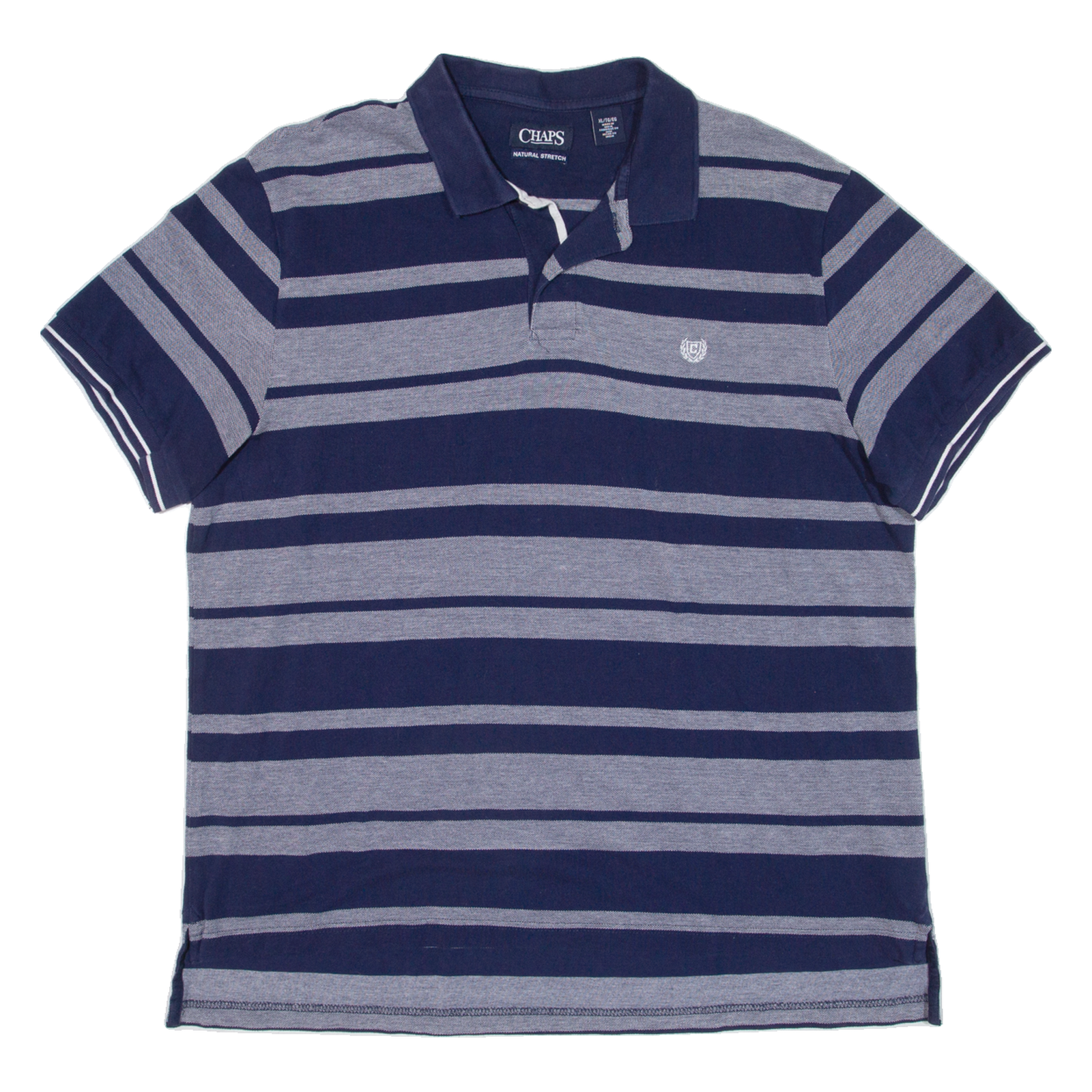 CHAPS Mens Polo Shirt Blue Striped XL Refurbished - N/A refurbished available on Cerqular