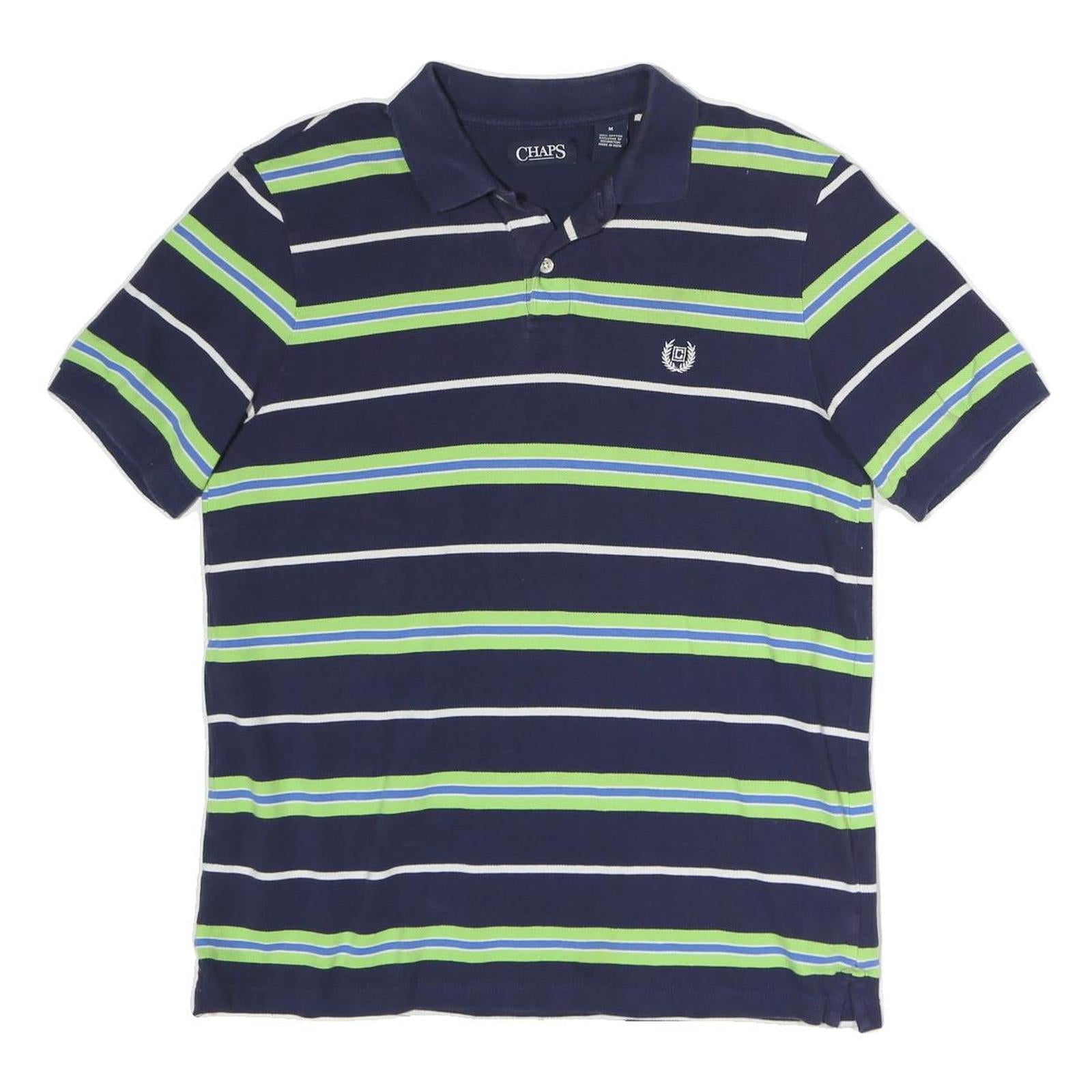 Buy CHAPS Mens Navy Blue Green & White Striped Short Sleeve Polo Shirt M Casual Refurbished - $24.69 CHAPS Mens Navy Blue Green & White Striped Short Sleeve Polo Shirt M Casual Refurbished - N/A refurbished available on Cerqular