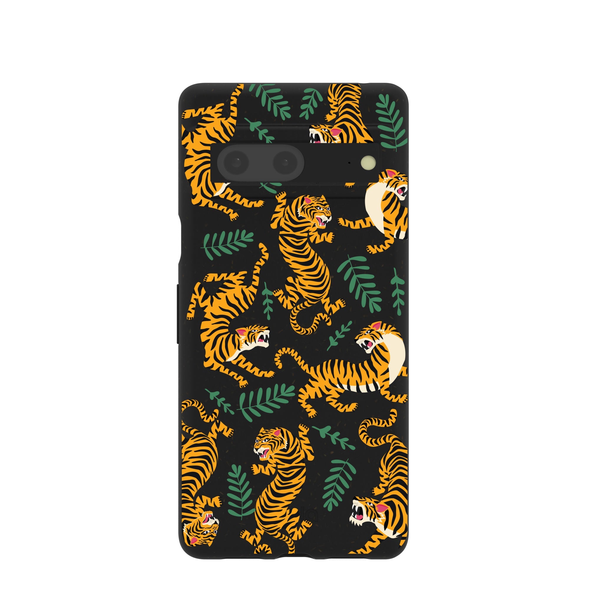 Black Playful Tigers Google Pixel 7 Case Refurbished - Pela Case refurbished available on Cerqular