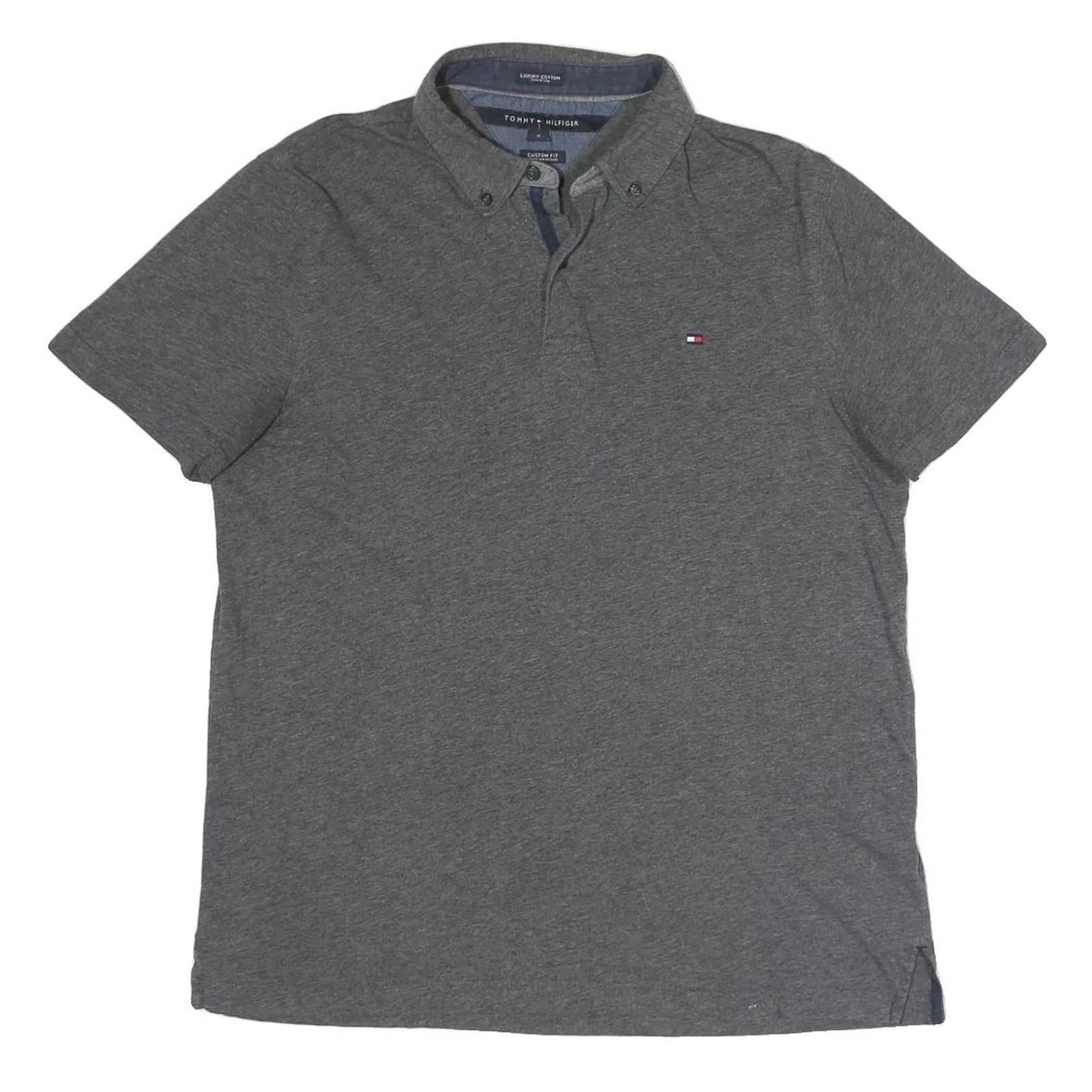 TOMMY HILFIGER Mens Grey Button Down Collar Short Sleeve Plain M Cotton Blend Refurbished - N/A refurbished available on Cerqular
