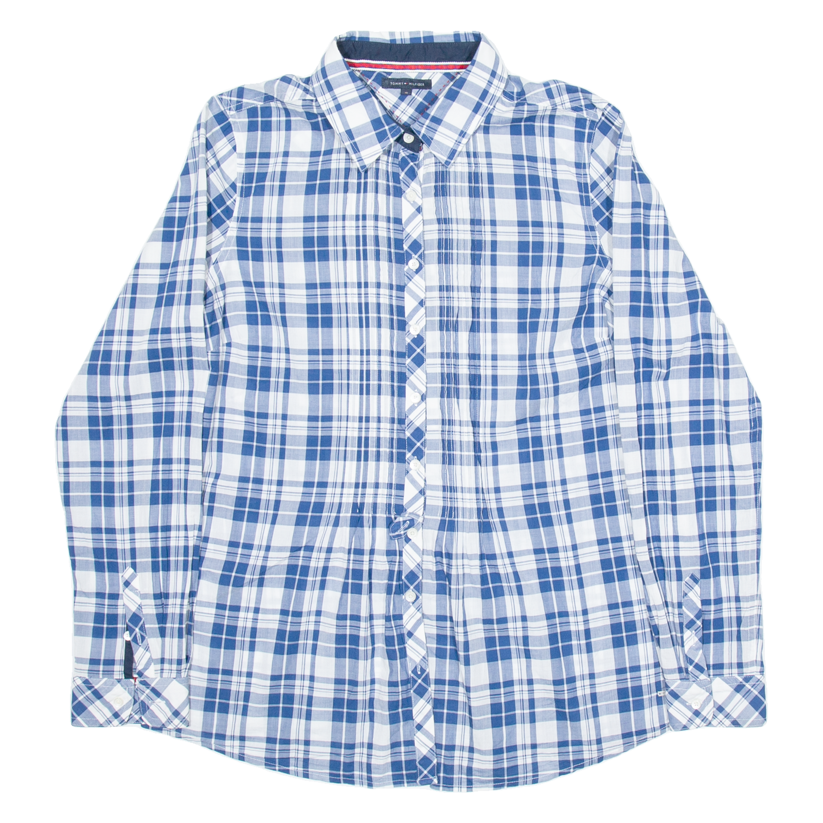 TOMMY HILFIGER Womens Shirt Blue Check Long Sleeve UK 10 Refurbished - N/A refurbished available on Cerqular