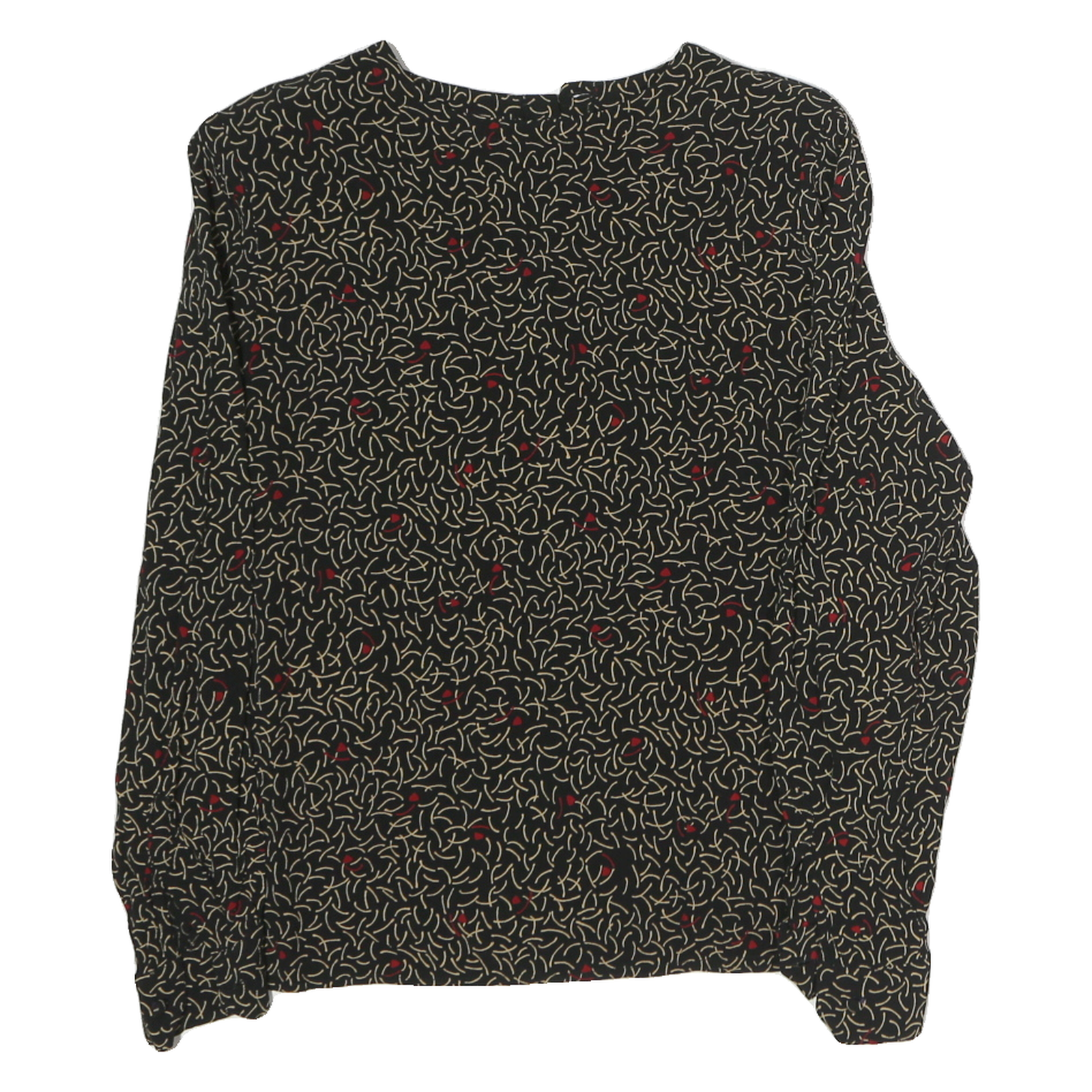 JASON PRESCOTT Womens Black Printed Blouse Long Sleeve Round Neck M Contemporary Refurbished - N/A refurbished available on Cerqular