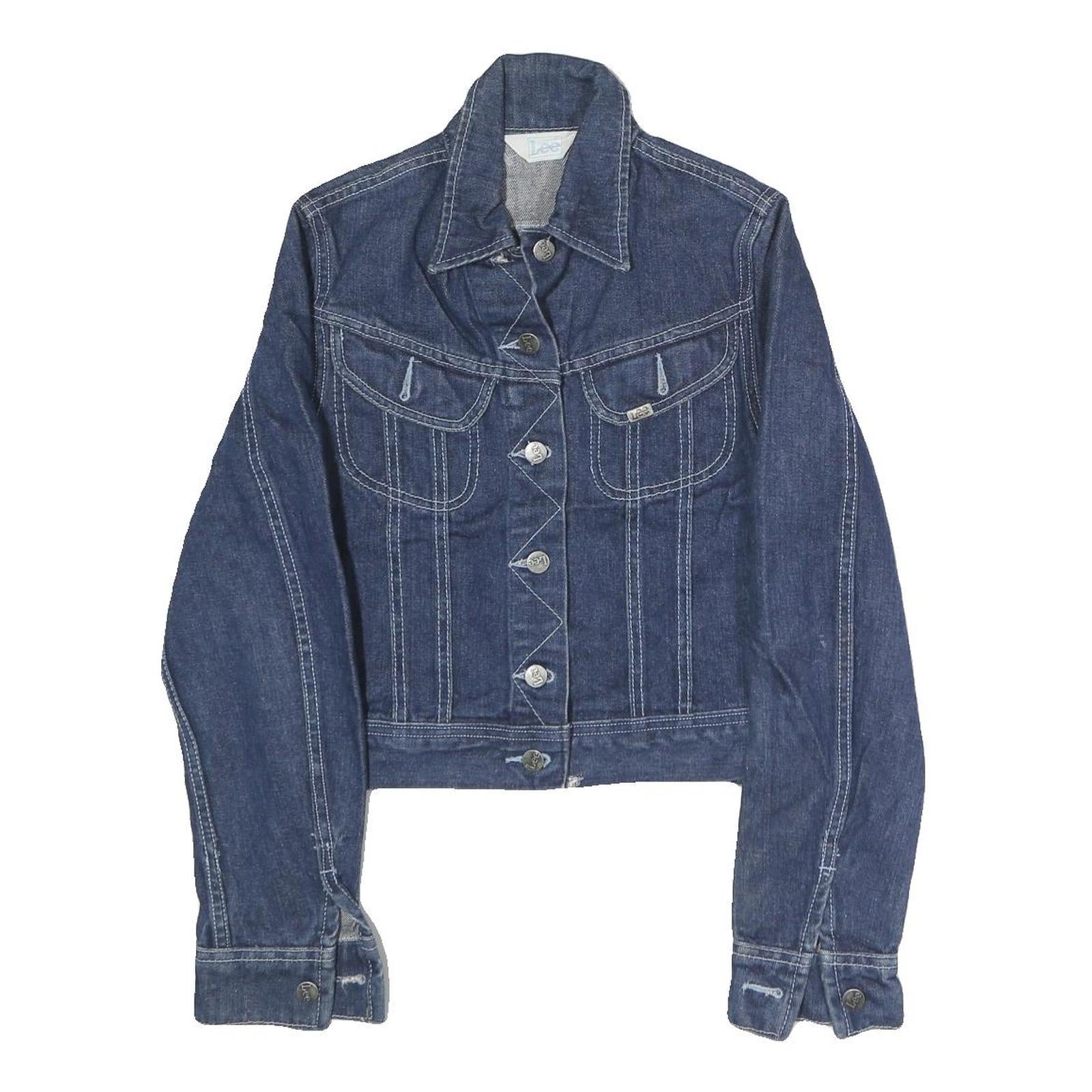 LEE Womens Blue Denim Jacket M Cotton Button Closure Classic Fit Casual Refurbished - N/A refurbished available on Cerqular