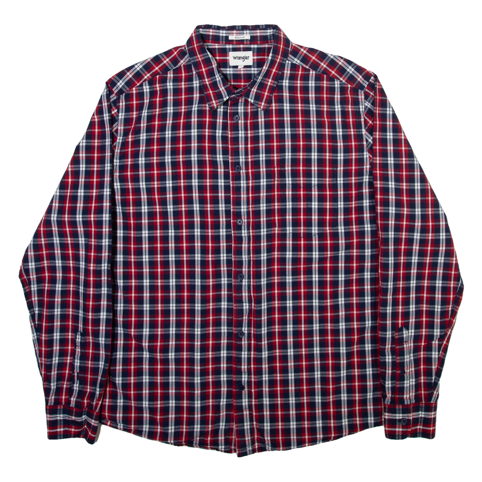WRANGLER Mens Shirt Red Check Long Sleeve XL Refurbished - N/A refurbished available on Cerqular