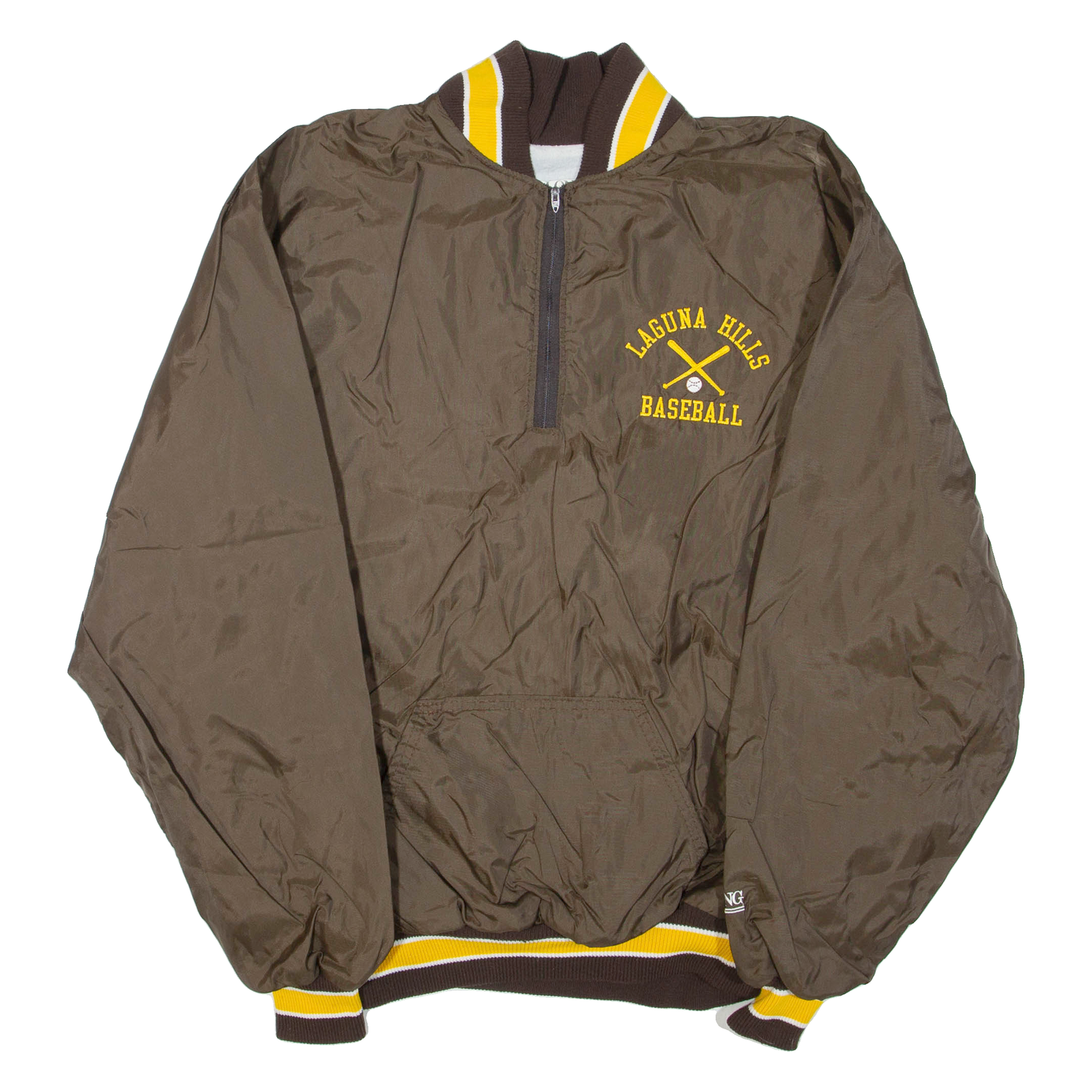 DE LONG Laguna Hills Baseball Mens Pullover Jacket Brown Nylon USA XL Refurbished - N/A refurbished available on Cerqular