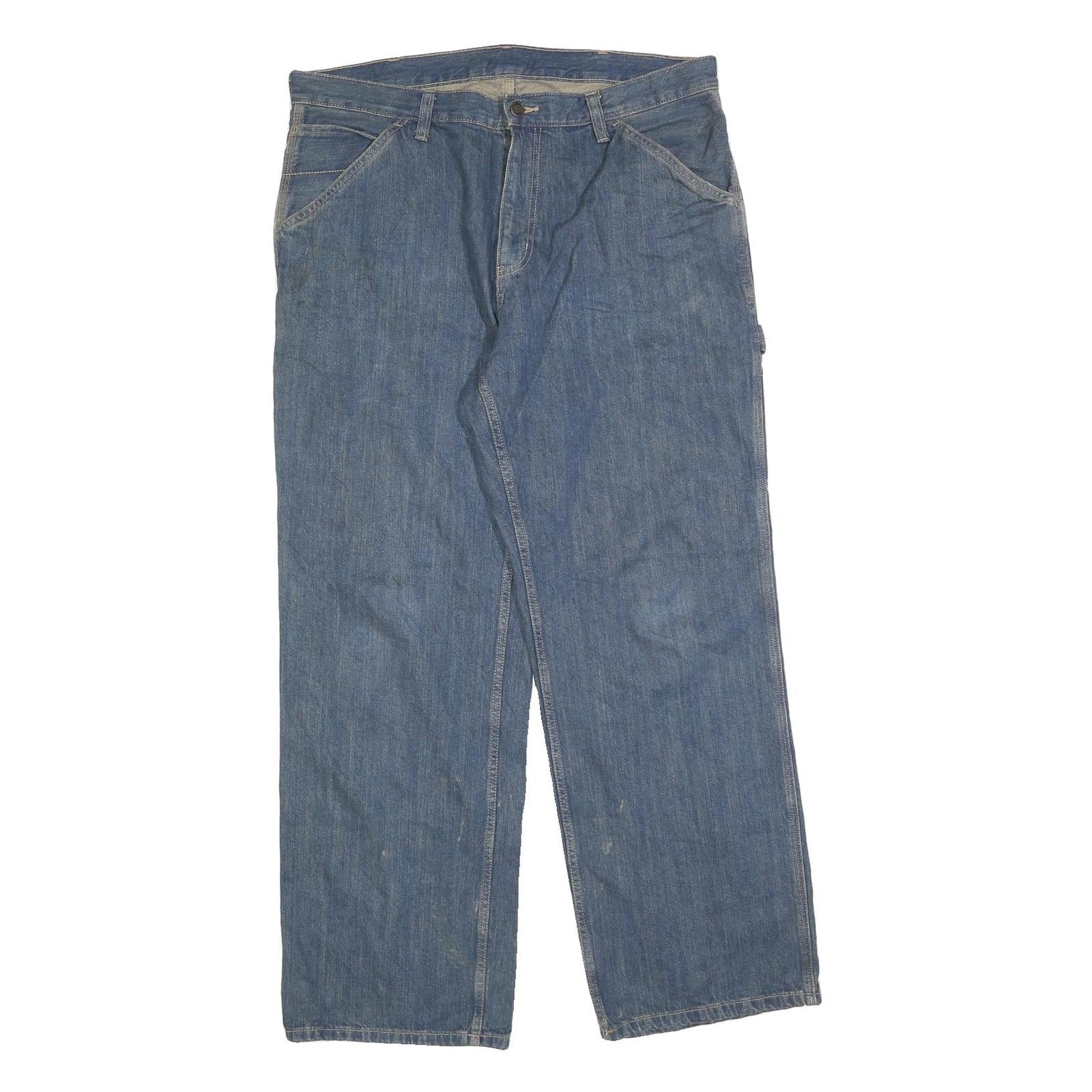 DICKIES Mens Relaxed Blue Denim Jeans W38 L32 Workwear Cotton Blend Zip Closure Refurbished - N/A refurbished available on Cerqular