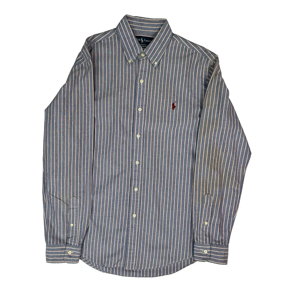 Ralph Lauren Striped Shirt - Medium Red Cotton Refurbished - Thrifted (note: this is a term often used to describe second- refurbished available on Cerqular