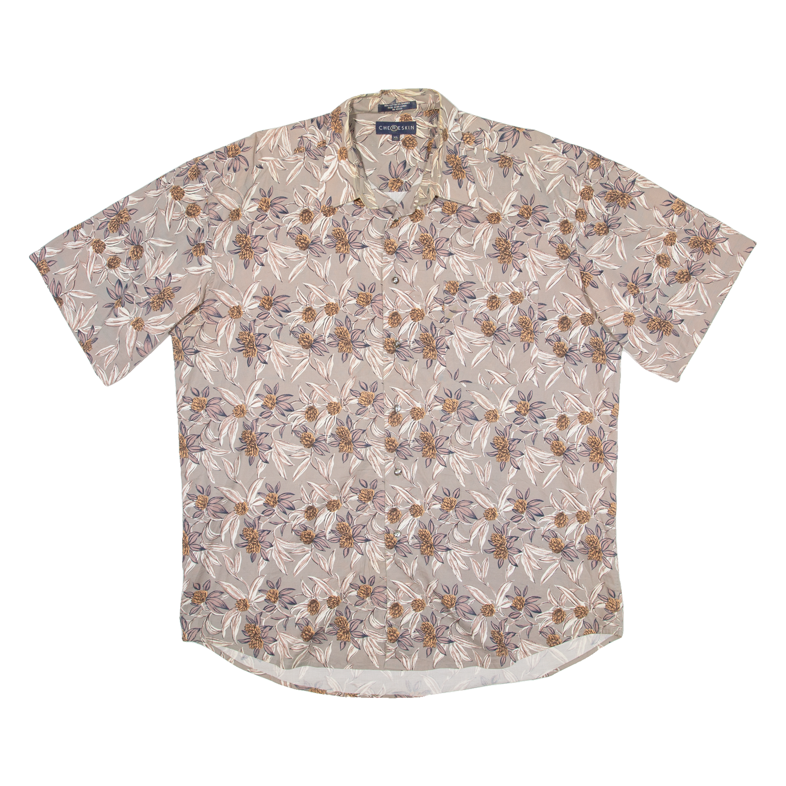 CHERESKIN Mens Shirt Brown Floral XL Refurbished - N/A refurbished available on Cerqular