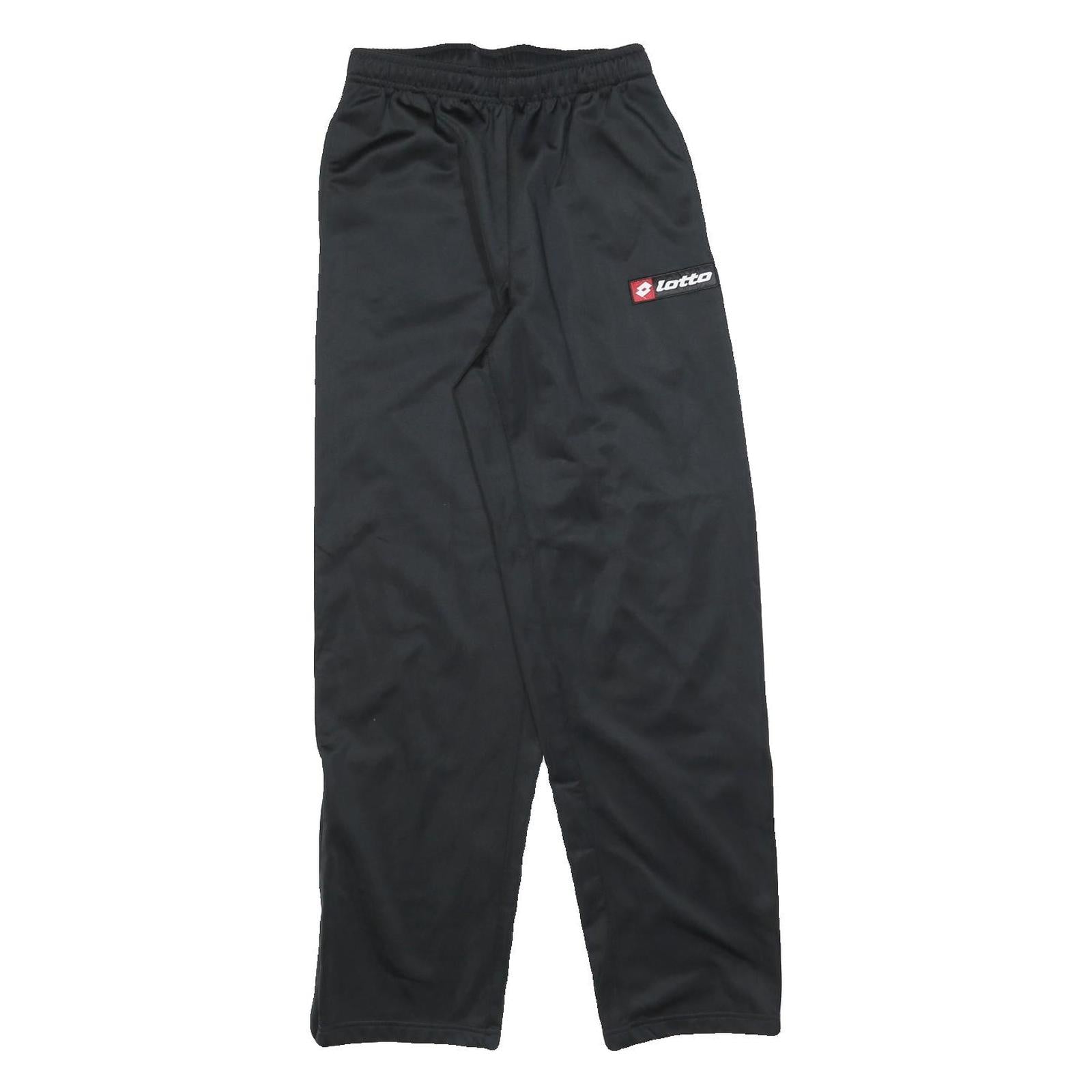 LOTTO Mens Joggers Black S W24 L30 Regular Tapered Polyester Blend Sportswear Refurbished - N/A refurbished available on Cerqular