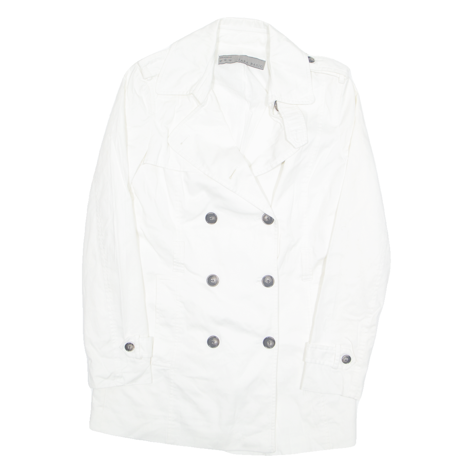 ZARA Womens Pea Jacket White S Refurbished - N/A refurbished available on Cerqular