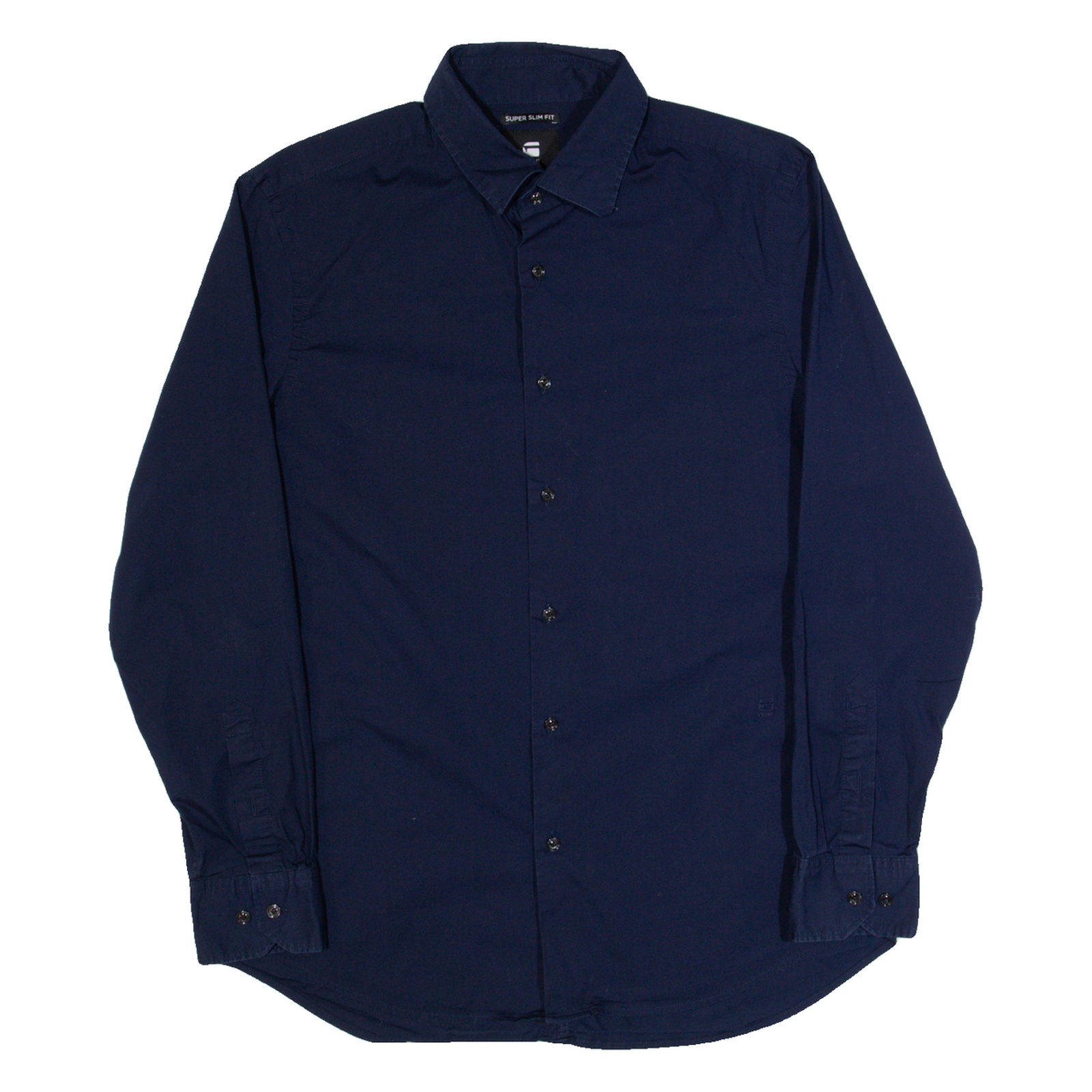 G-STAR Super Slim Fit Mens Plain Shirt Blue Long Sleeve XL Refurbished - N/A refurbished available on Cerqular