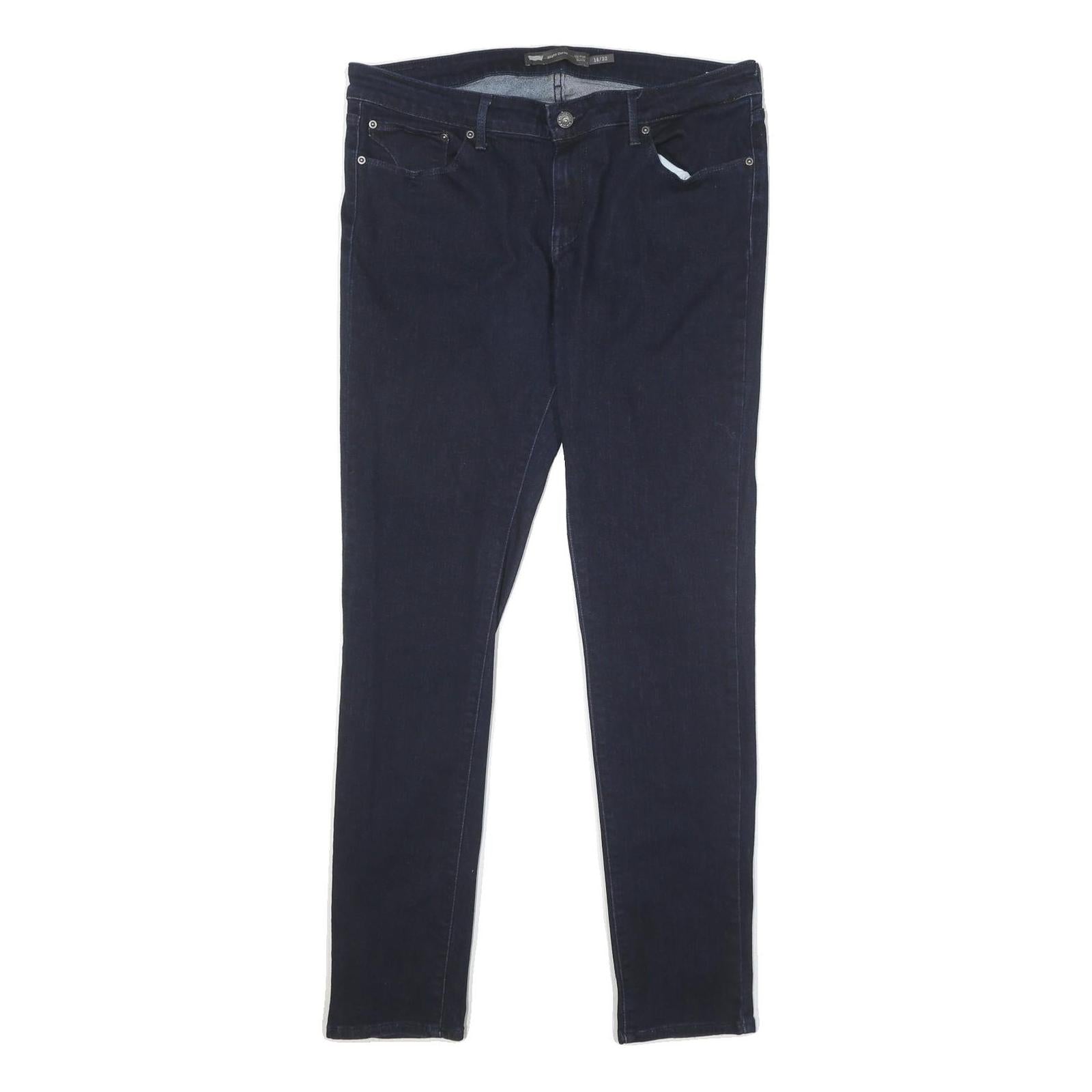 LEVI'S Womens Slim Fit Skinny Dark Blue Denim Jeans Cotton Blend W32 L34 Refurbished - N/A refurbished available on Cerqular