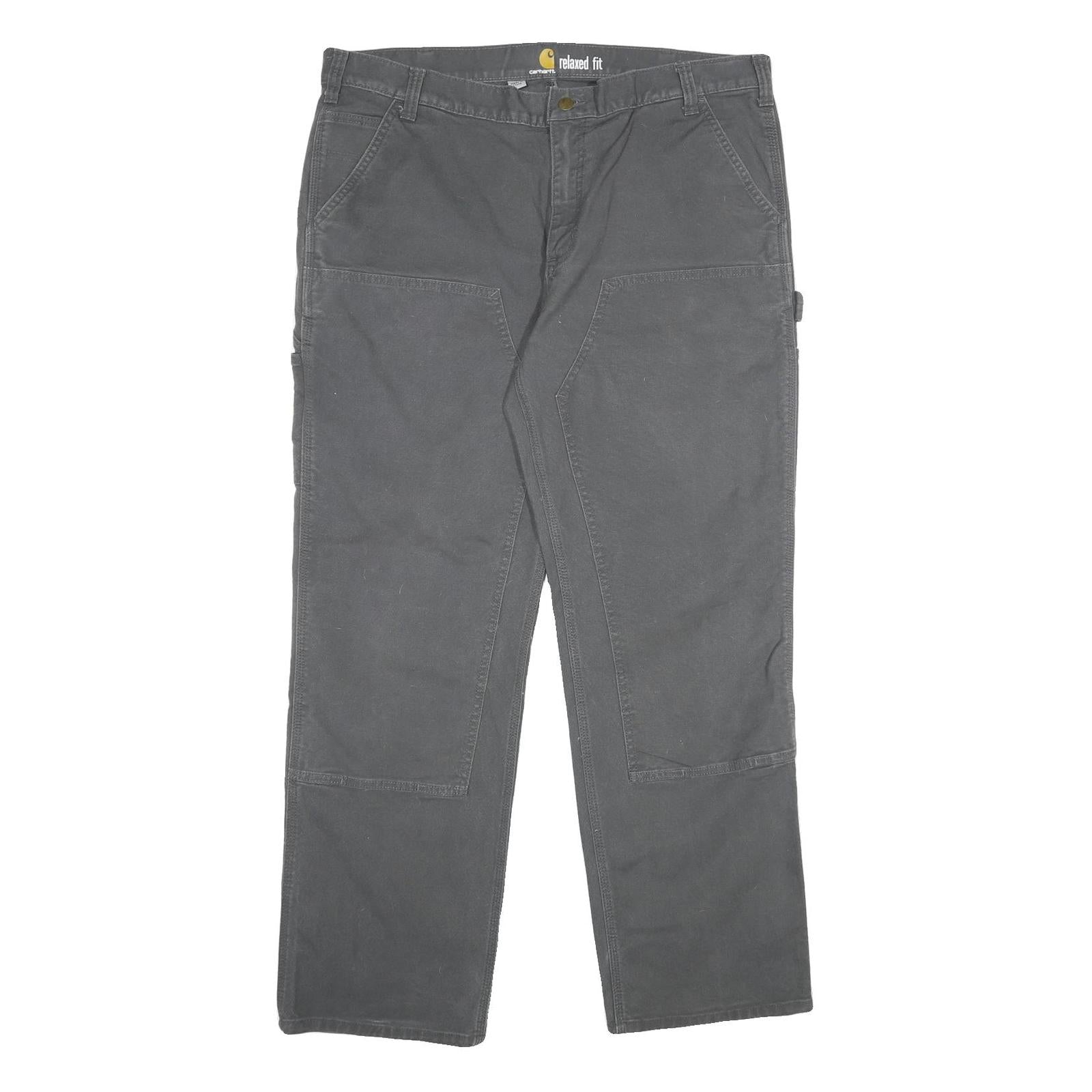 CARHARTT Mens Cotton Blend Grey Relaxed Fit Straight Trousers W40 L32 Workwear Refurbished - N/A refurbished available on Cerqular