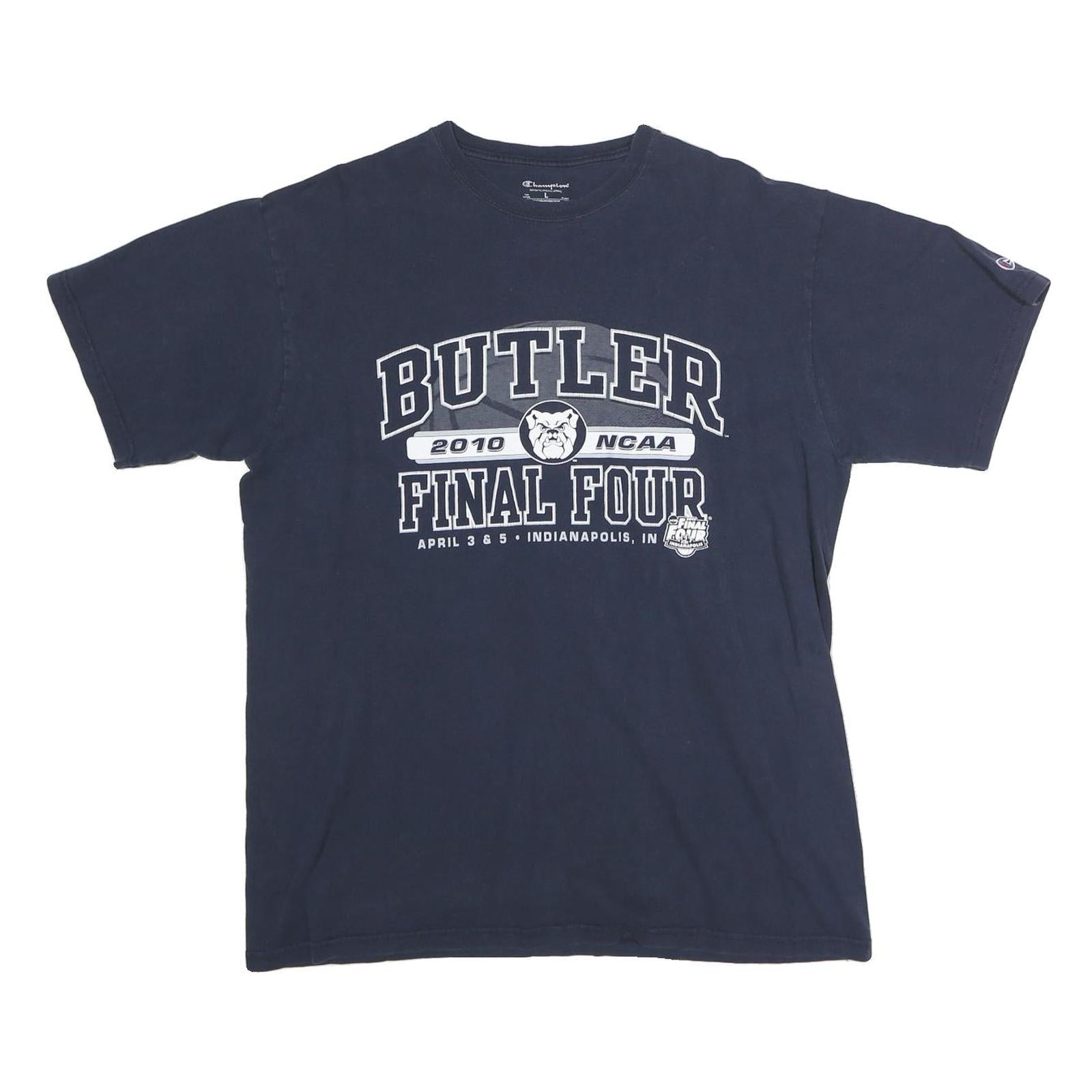 CHAMPION Mens Navy Blue Butler 2010 NCAA Final Four Graphic T-Shirt L Short Refurbished - N/A refurbished available on Cerqular