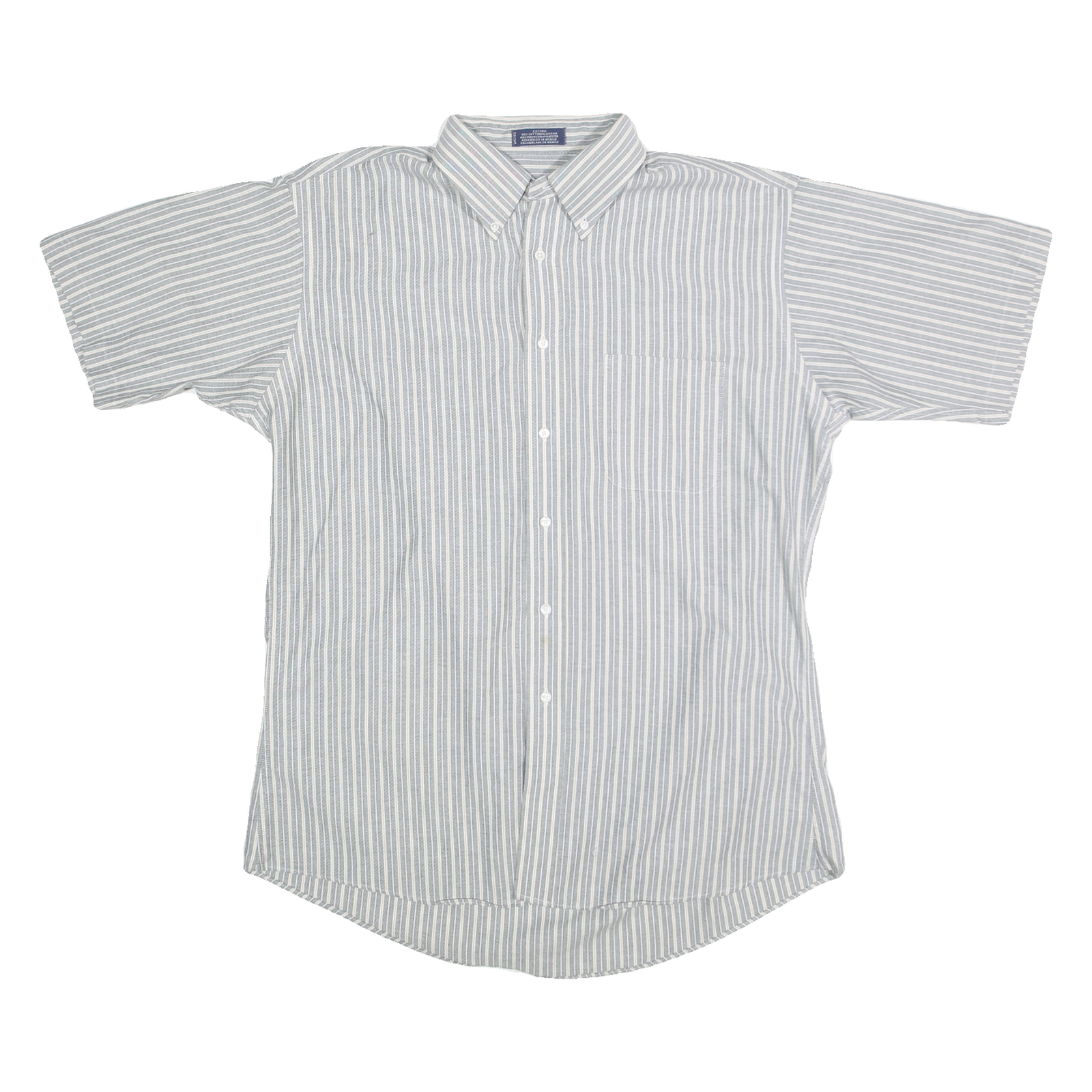 Mens Blue & White Striped Cotton Blend Shirt L Button Down Casual Summer Refurbished - N/A refurbished available on Cerqular