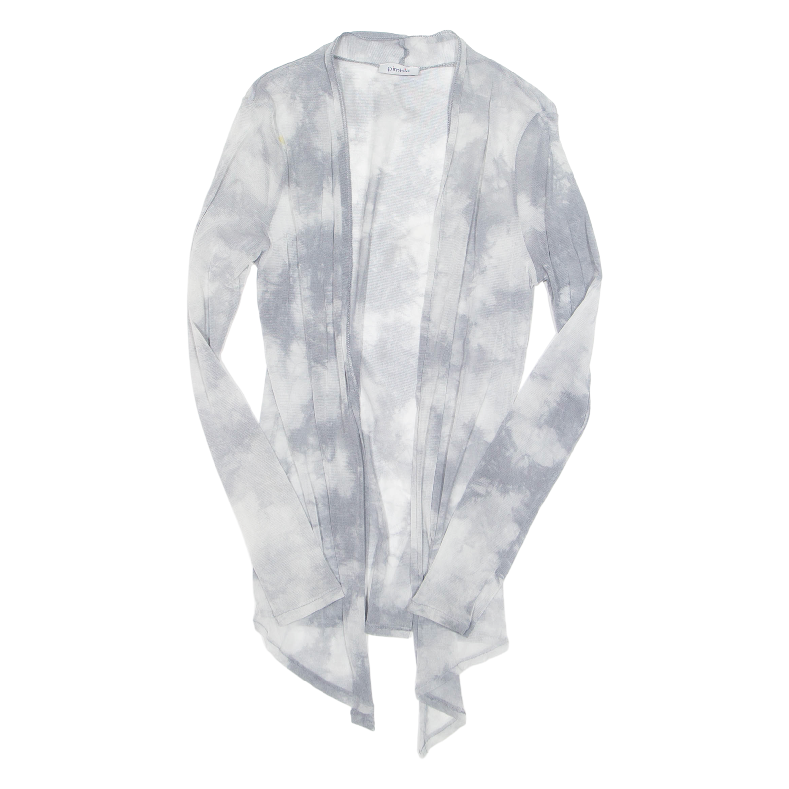 PIMKIE Tie-dye Womens Kimono Blouse Grey Button Neck Long Sleeve S Refurbished - N/A refurbished available on Cerqular