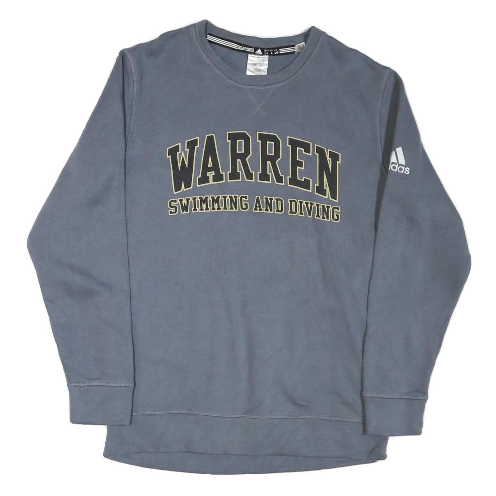 ADIDAS Mens Blue Crew Neck L Warren Swimming And Diving Sweatshirt Refurbished - N/A refurbished available on Cerqular