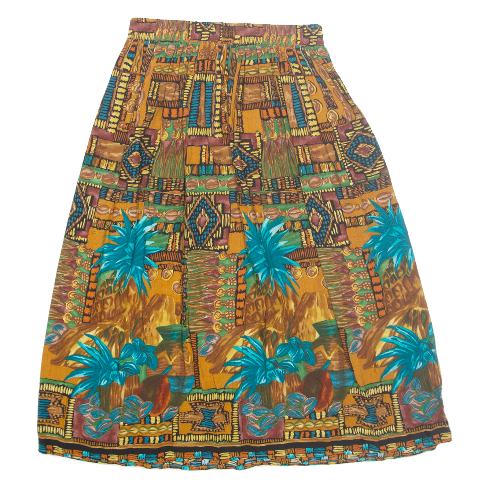 CONNECTIONS Womens A-Line Skirt Yellow Midi Crazy Pattern XS Refurbished - N/A refurbished available on Cerqular