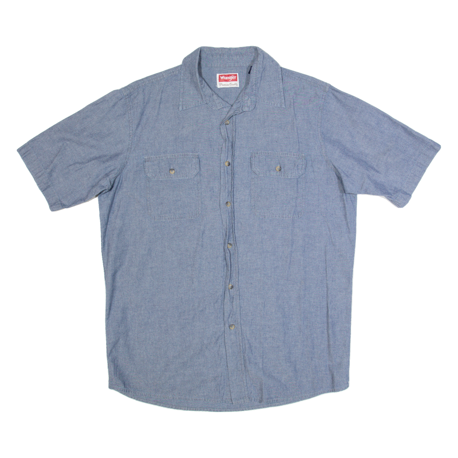 WRANGLER Mens Plain Shirt Blue M Refurbished - N/A refurbished available on Cerqular