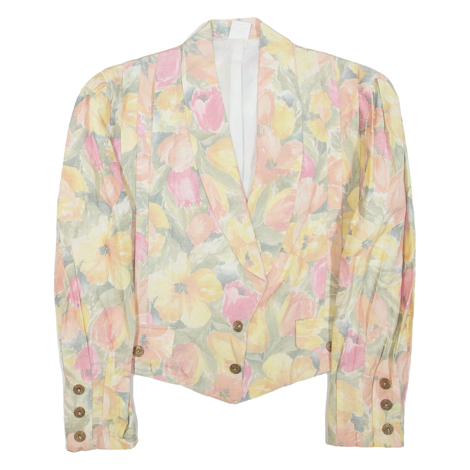 Womens Blazer Jacket Yellow Floral XL Refurbished - N/A refurbished available on Cerqular