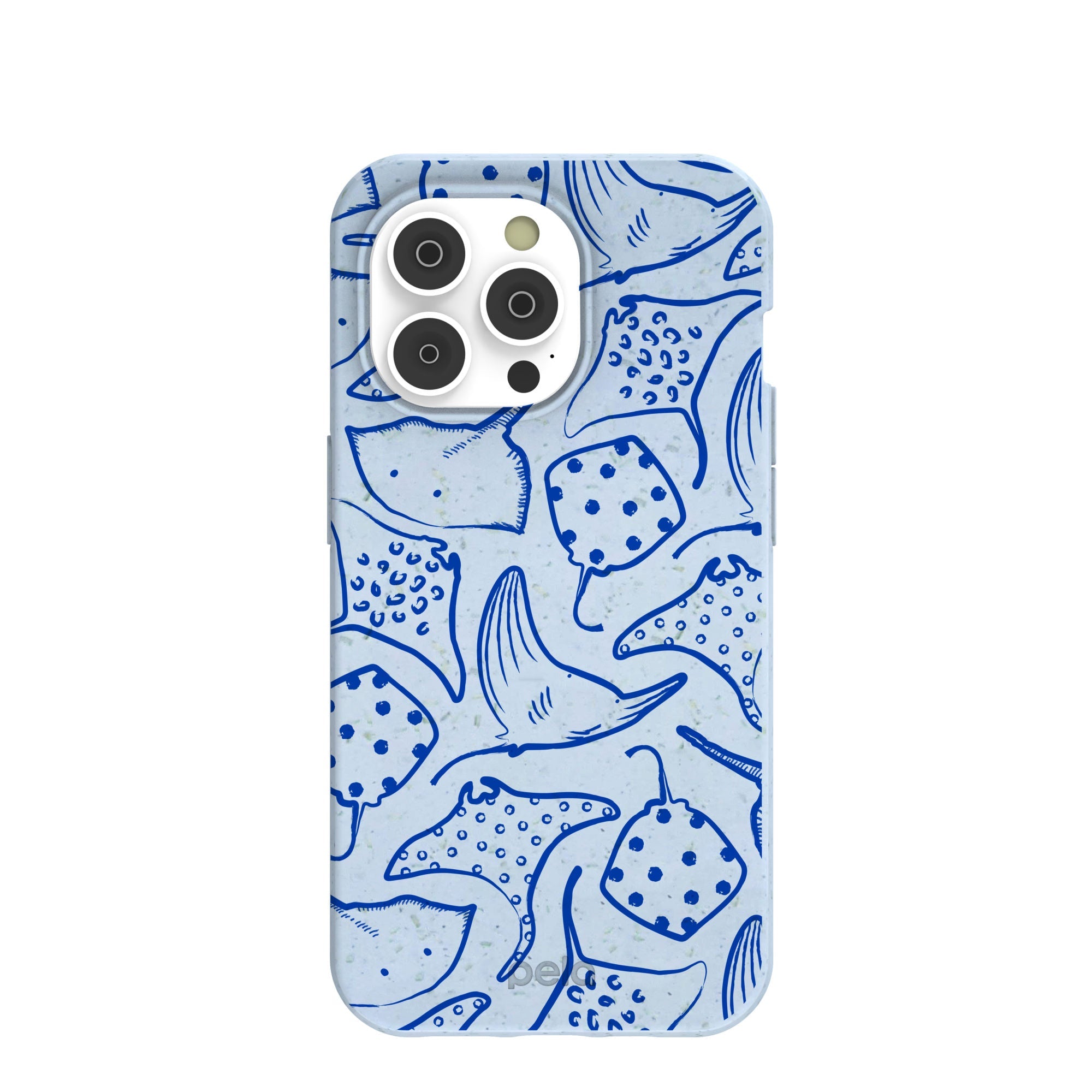 Powder Blue Stingray Fever iPhone 14 Pro Case Refurbished - Pela Case refurbished available on Cerqular
