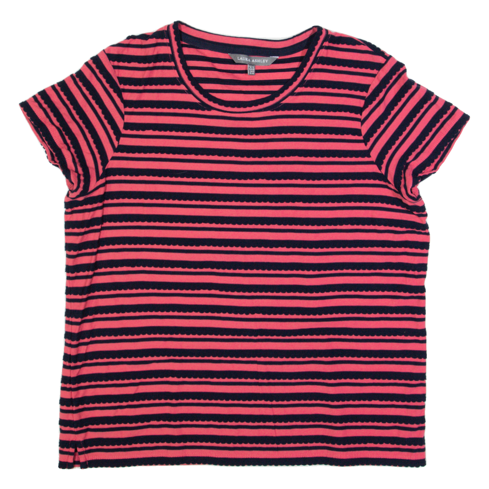 LAURA ASHLEY Womens Top Pink Striped UK 12 Refurbished - N/A refurbished available on Cerqular