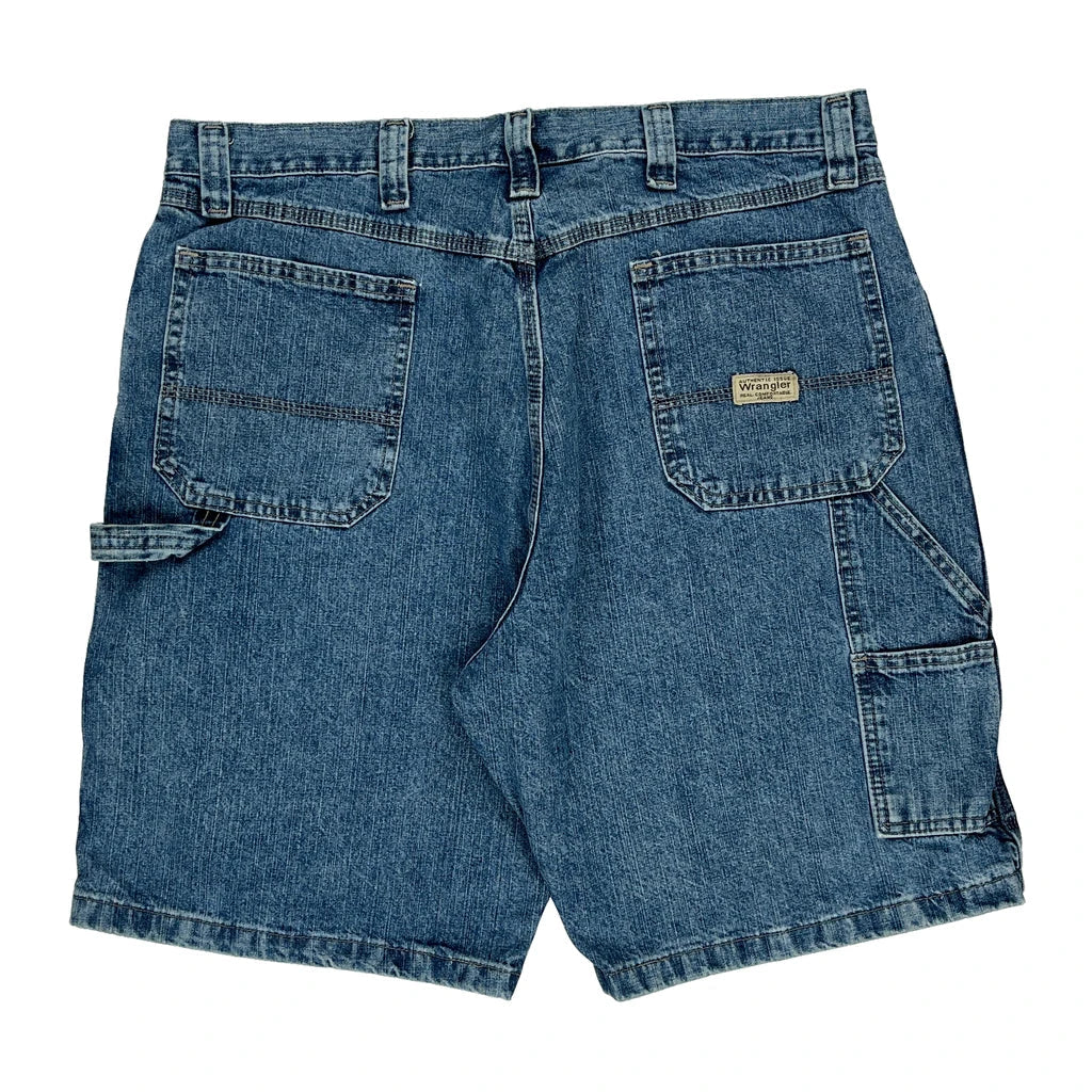 Wrangler Carpenter Shorts - 36W 10L Blue Cotton Refurbished - Thrifted (note: this is a term often used to describe second- refurbished available on Cerqular