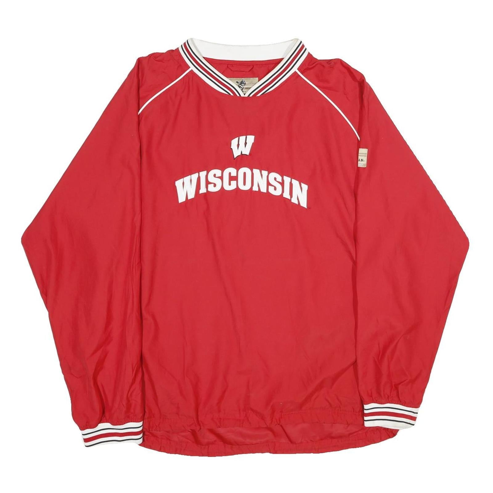 REEBOK Mens Red Wisconsin Crew Neck XL Lightweight Sports Sweatshirt Refurbished - N/A refurbished available on Cerqular