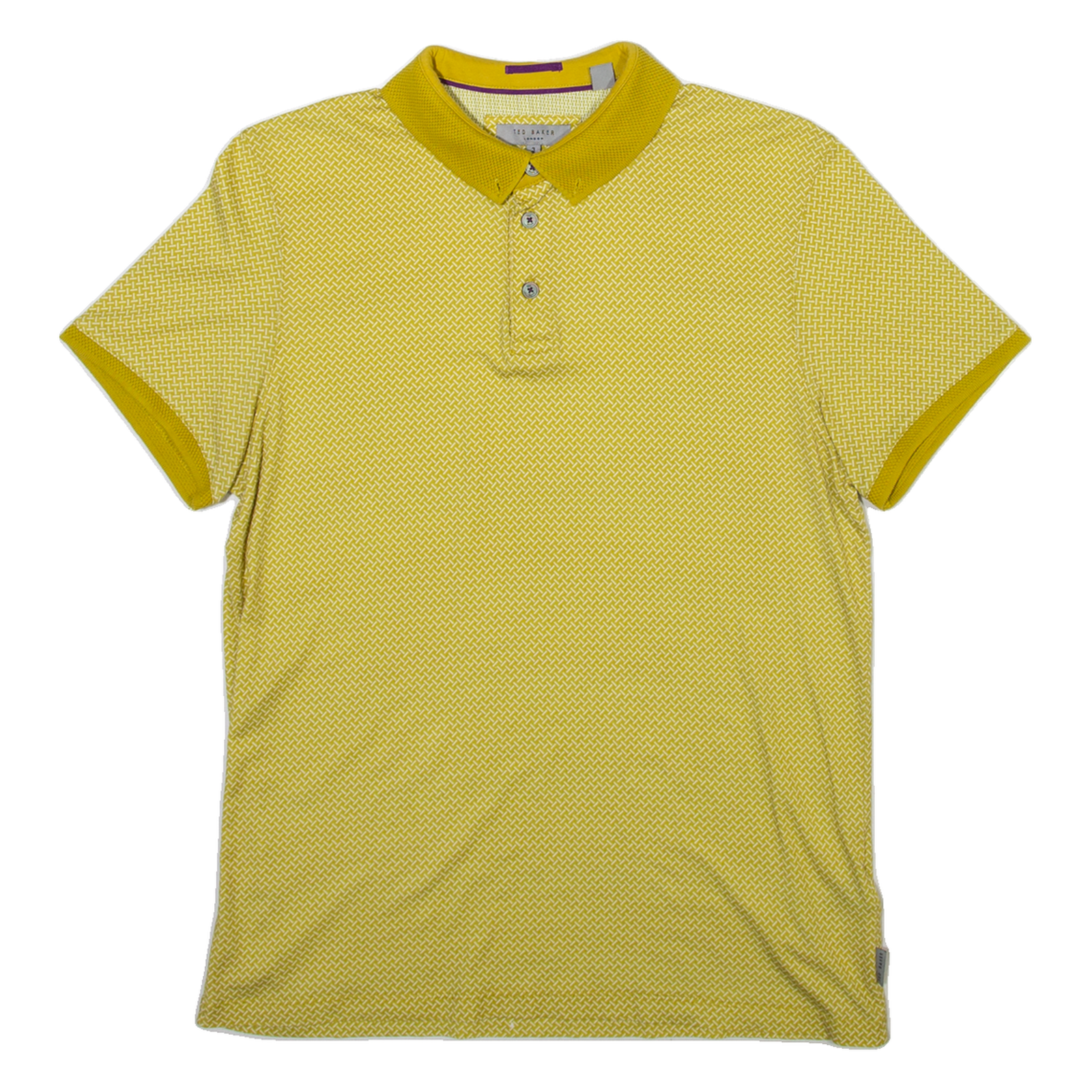 TED BAKER Mens Polo Shirt Yellow Geometric M Refurbished - N/A refurbished available on Cerqular